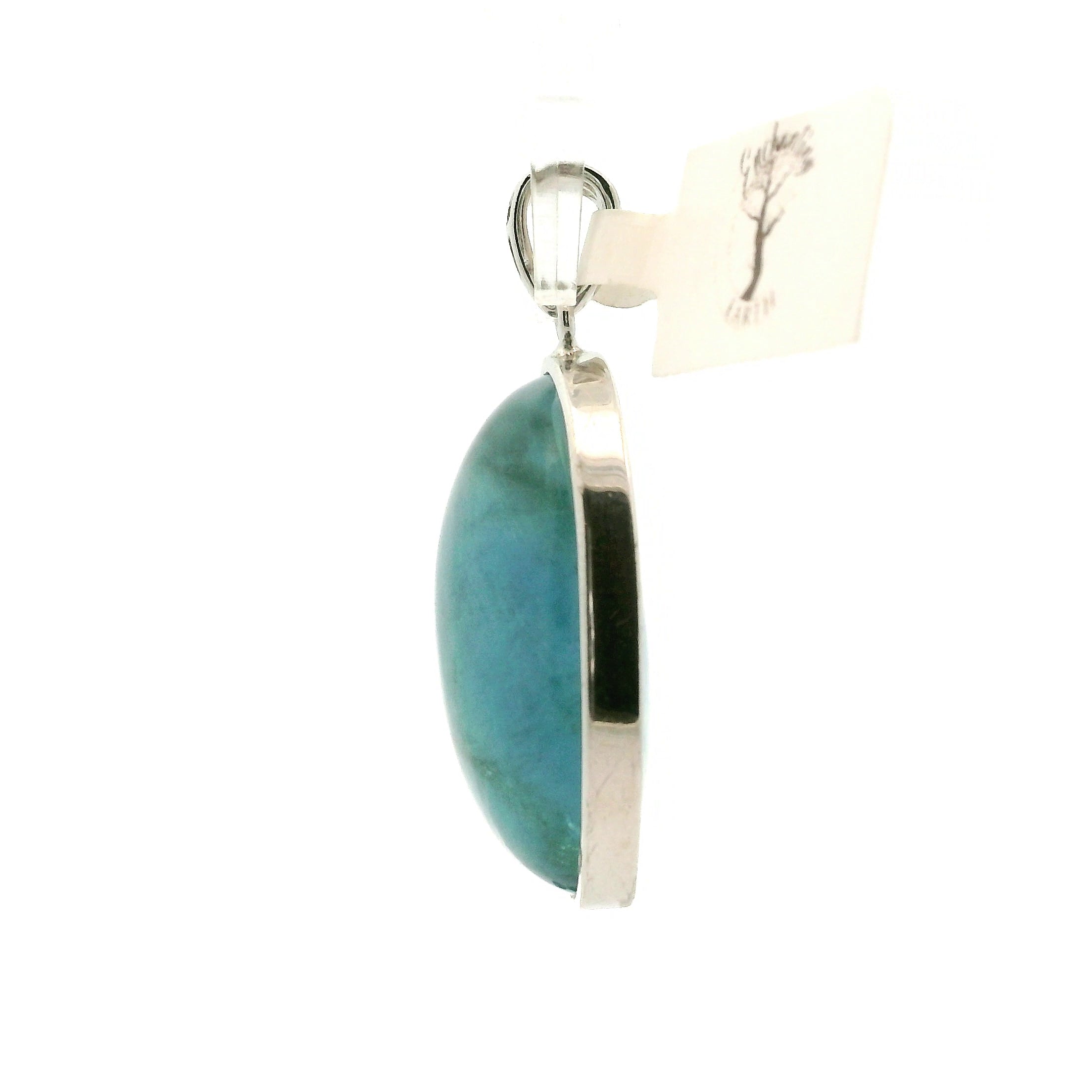 Blue Fluorite Pendant .925 Silver for Third Eye Balancing and Focus