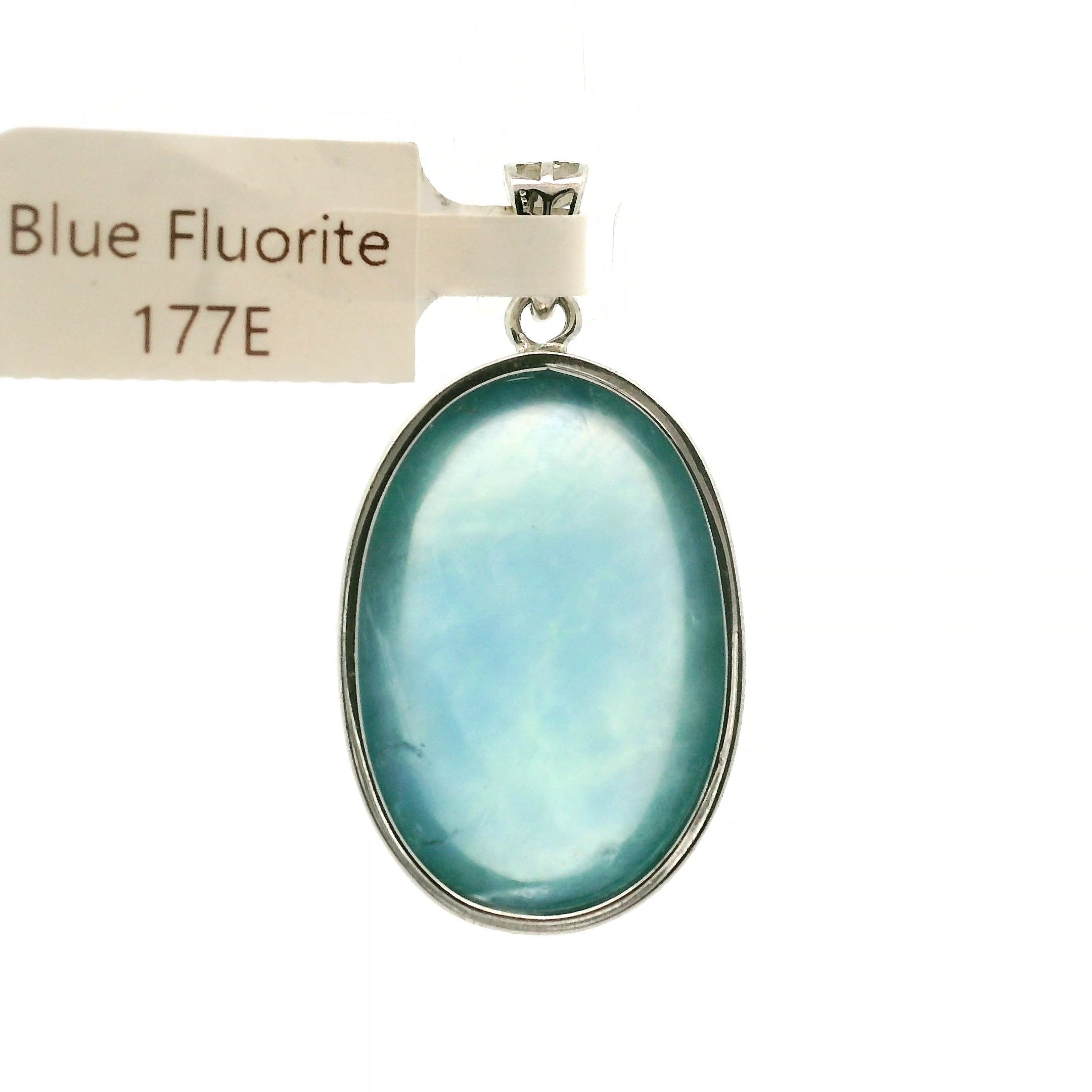 Blue Fluorite Pendant .925 Silver for Third Eye Balancing and Focus