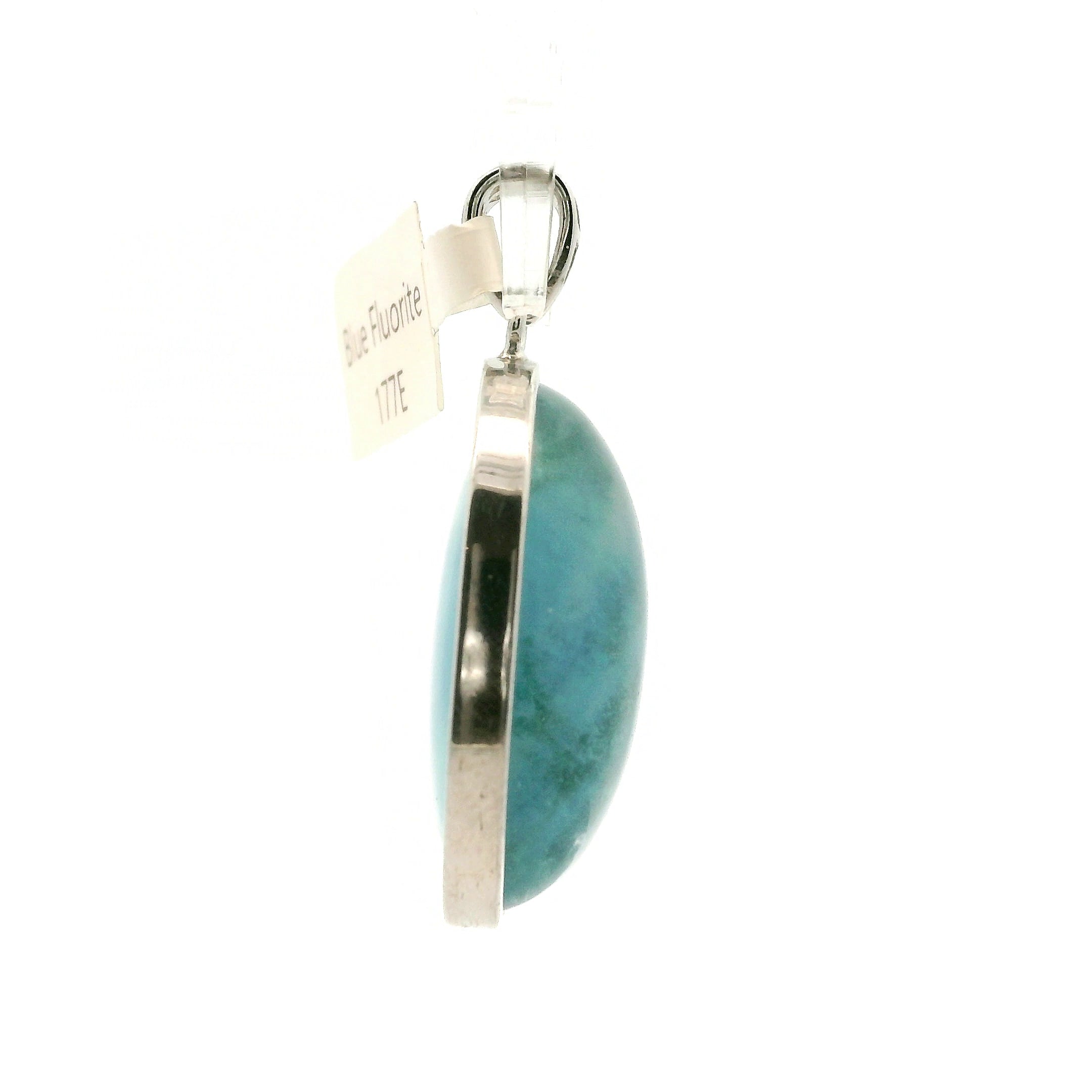 Blue Fluorite Pendant .925 Silver for Third Eye Balancing and Focus