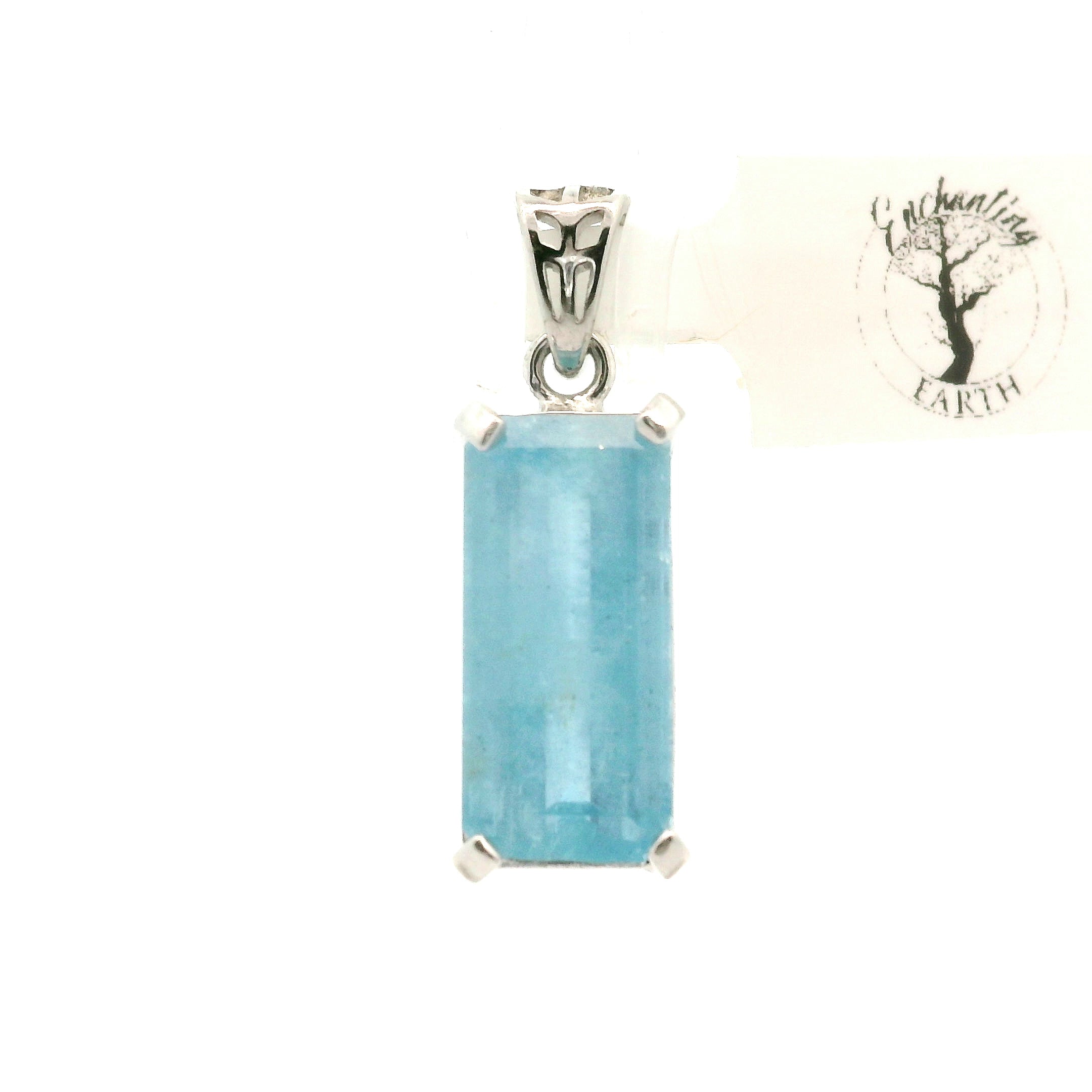 Santa Maria Aquamarine Faceted Pendant .925 Silver for Healing, Intention Setting and Manifesting your Desires
