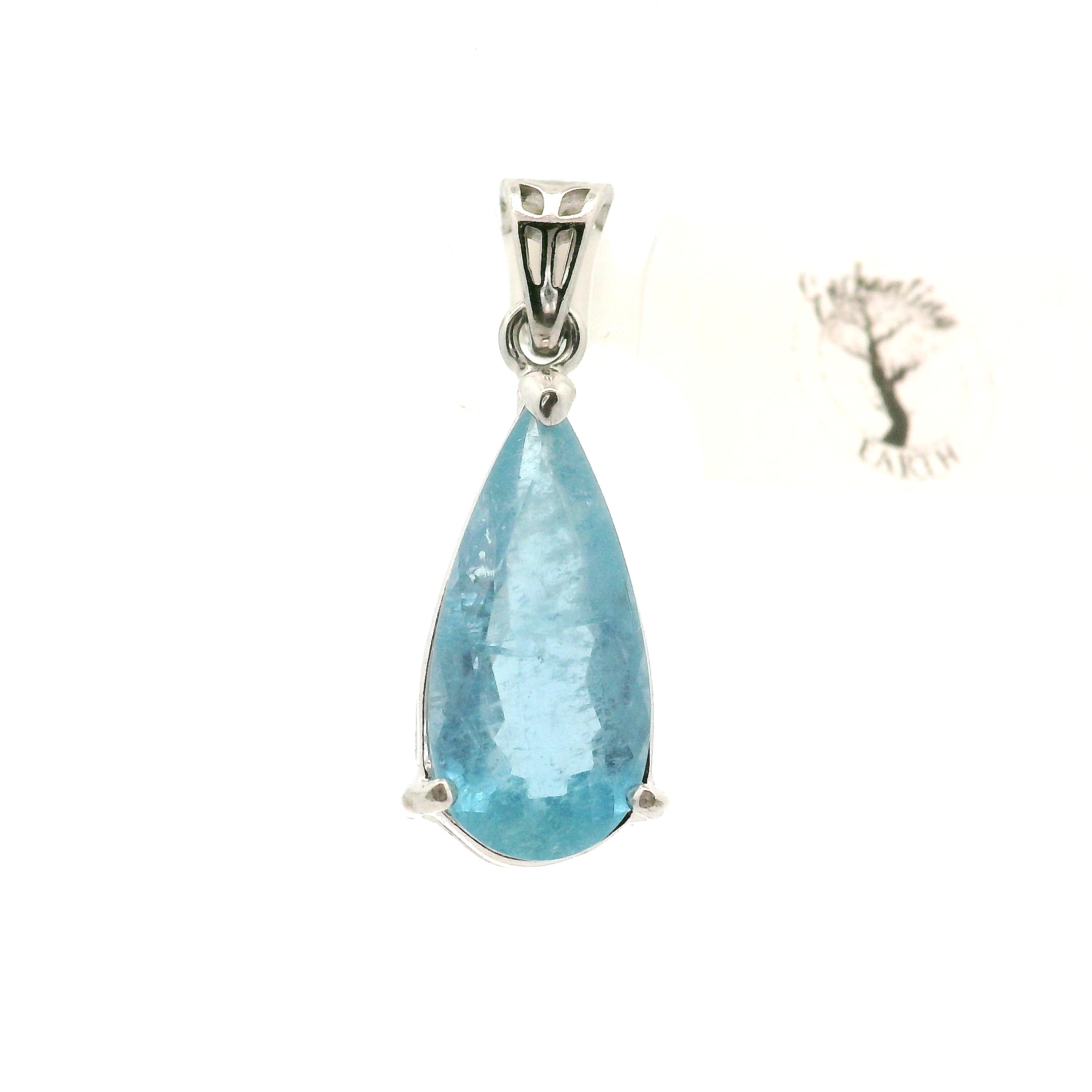 Santa Maria Aquamarine Faceted Pendant .925 Silver for Healing, Intention Setting and Manifesting your Desires