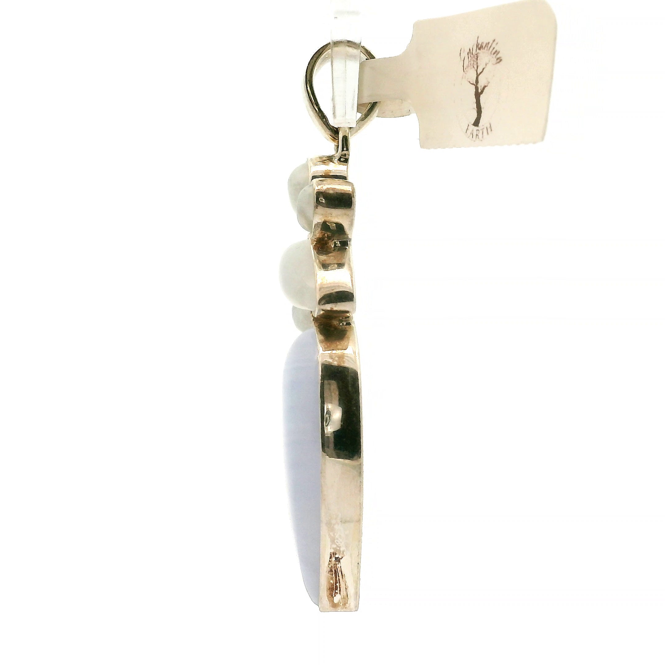 Blue Lace Agate Multi-Stone Pendant .925 Silver for Loving and Honest Communication
