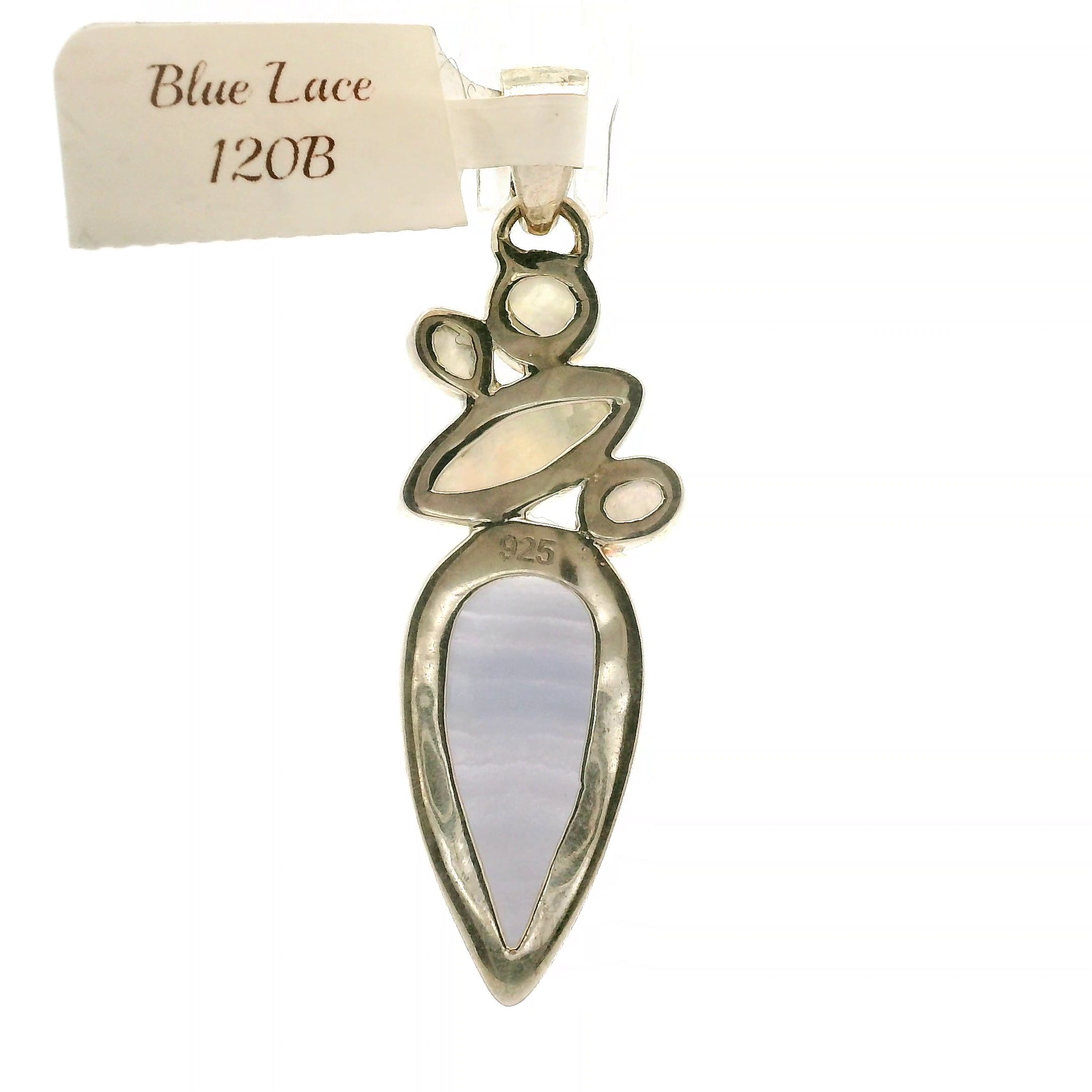 Blue Lace Agate Multi-Stone Pendant .925 Silver for Loving and Honest Communication
