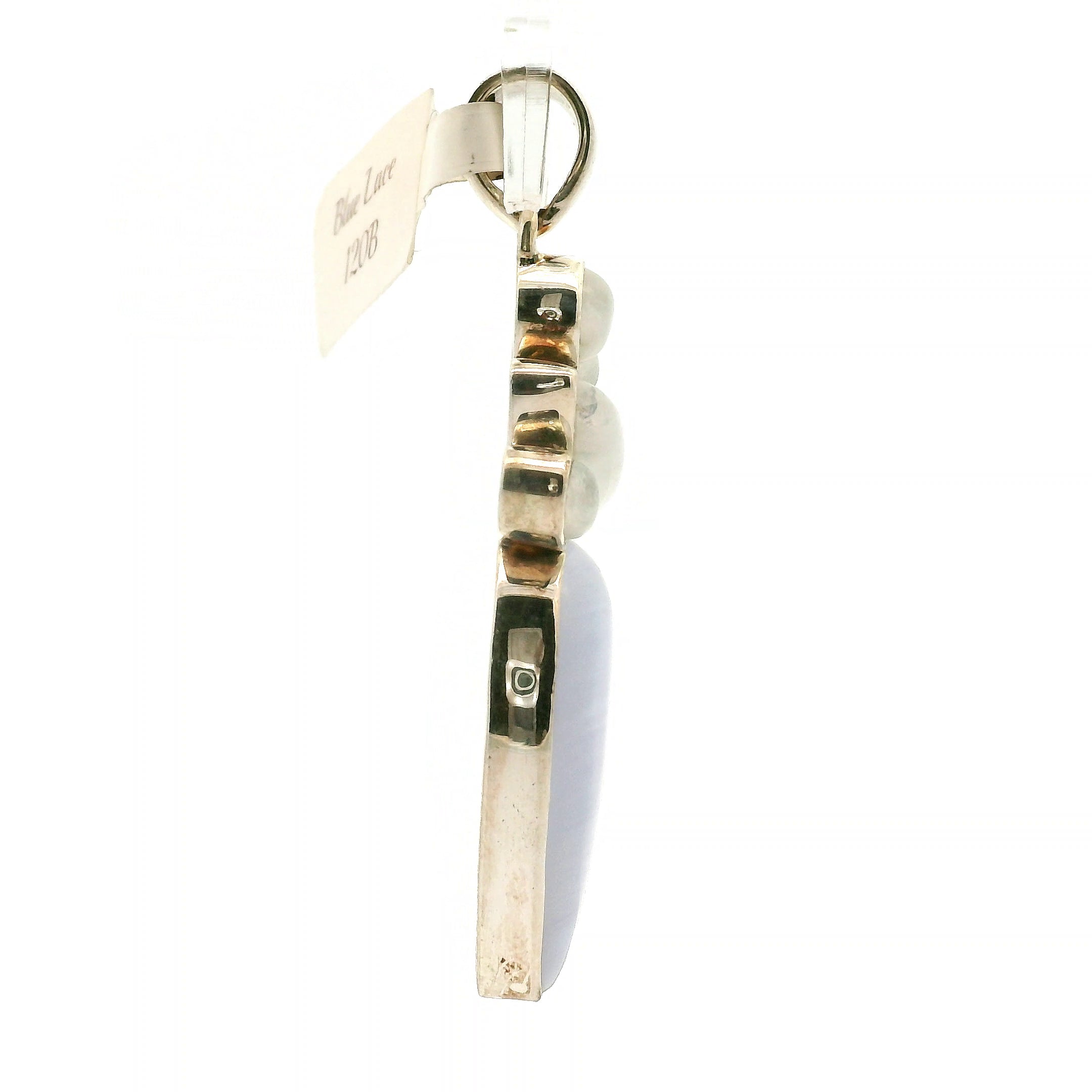 Blue Lace Agate Multi-Stone Pendant .925 Silver for Loving and Honest Communication