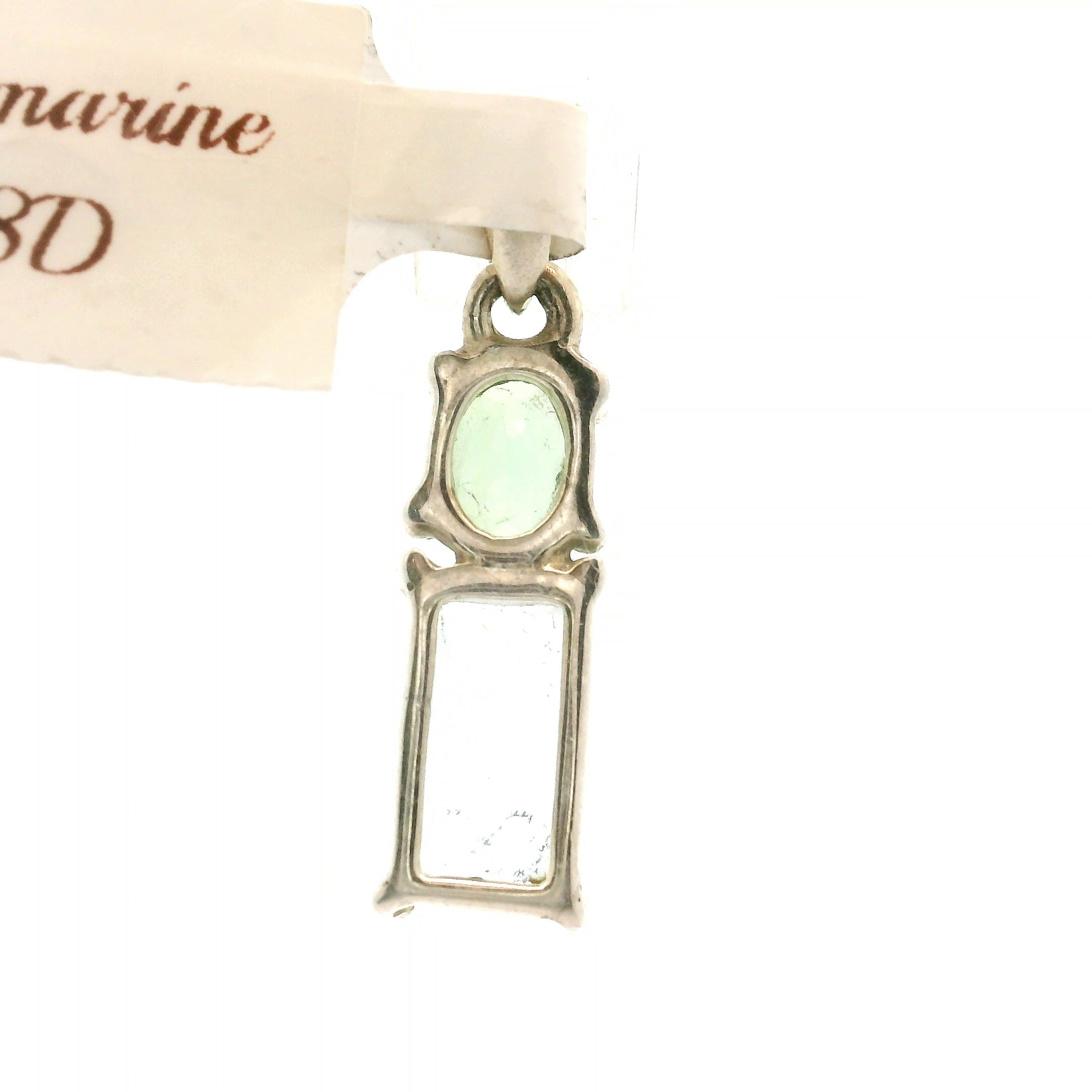 Aquamarine and Peridot Pendant .925 Silver Adjustable Cuff Ring for Calm Communication
