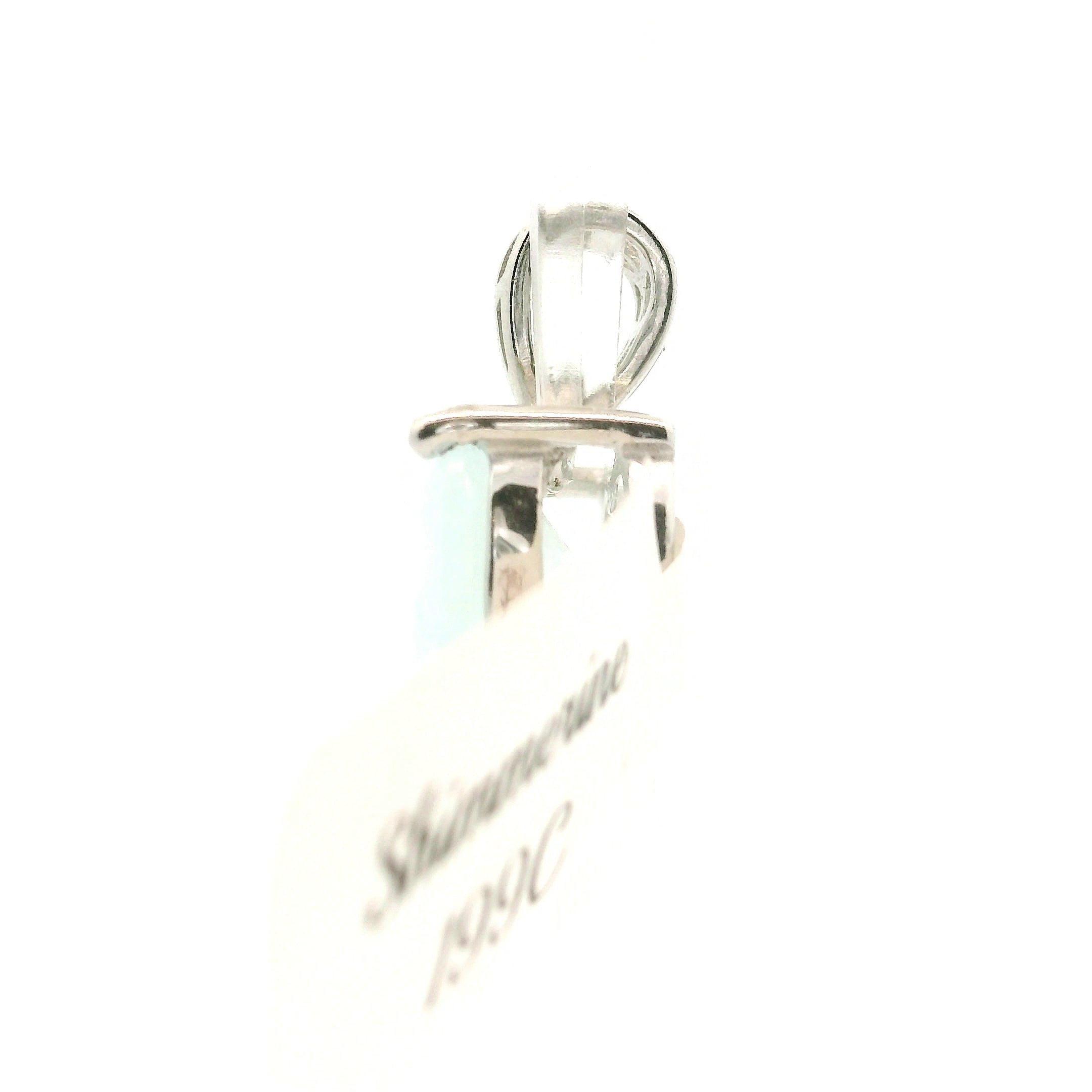 Shimmerine Aquamarine Heart Pendant .925 Silver for Allowing Your Truth & Individuality to Shine