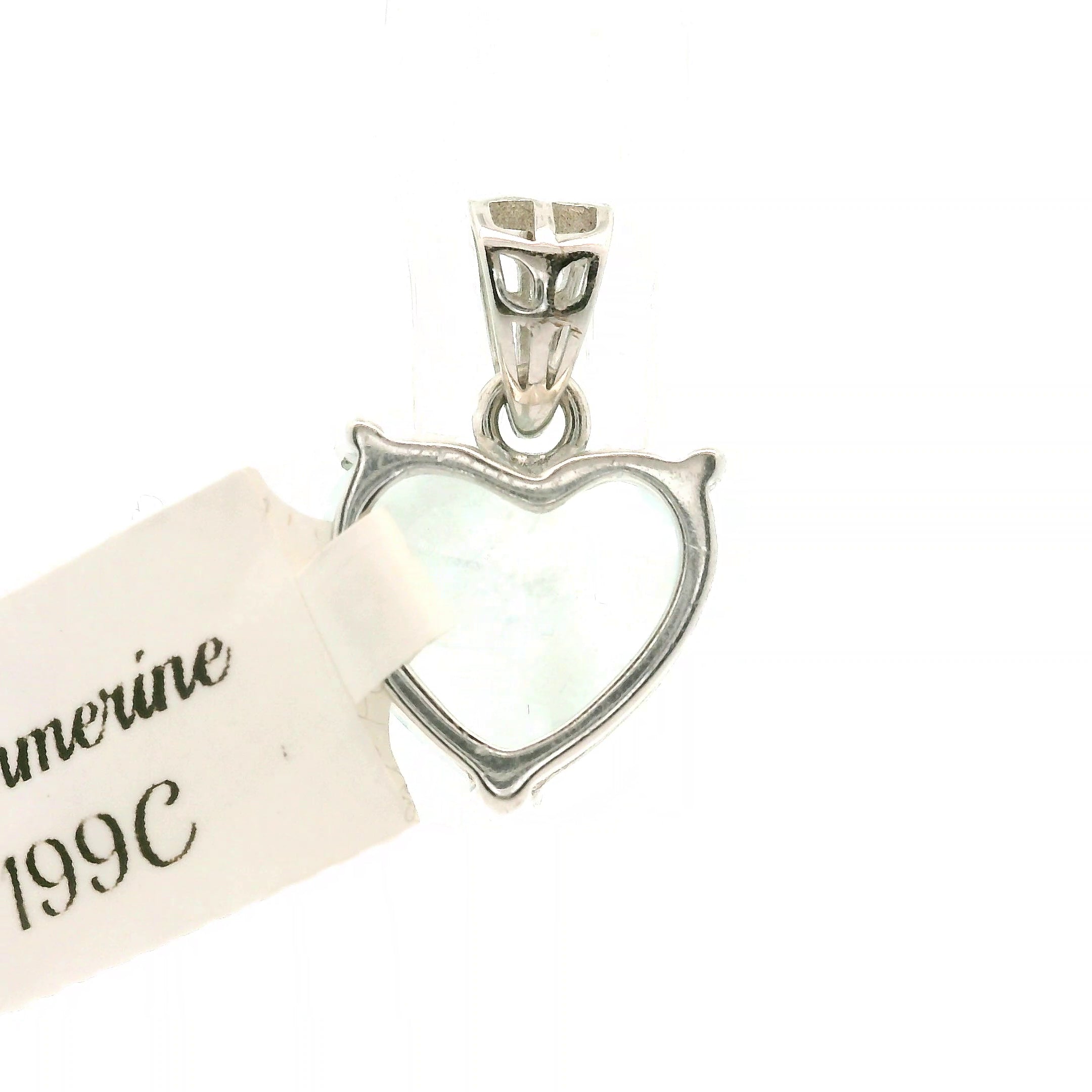 Shimmerine Aquamarine Heart Pendant .925 Silver for Allowing Your Truth & Individuality to Shine