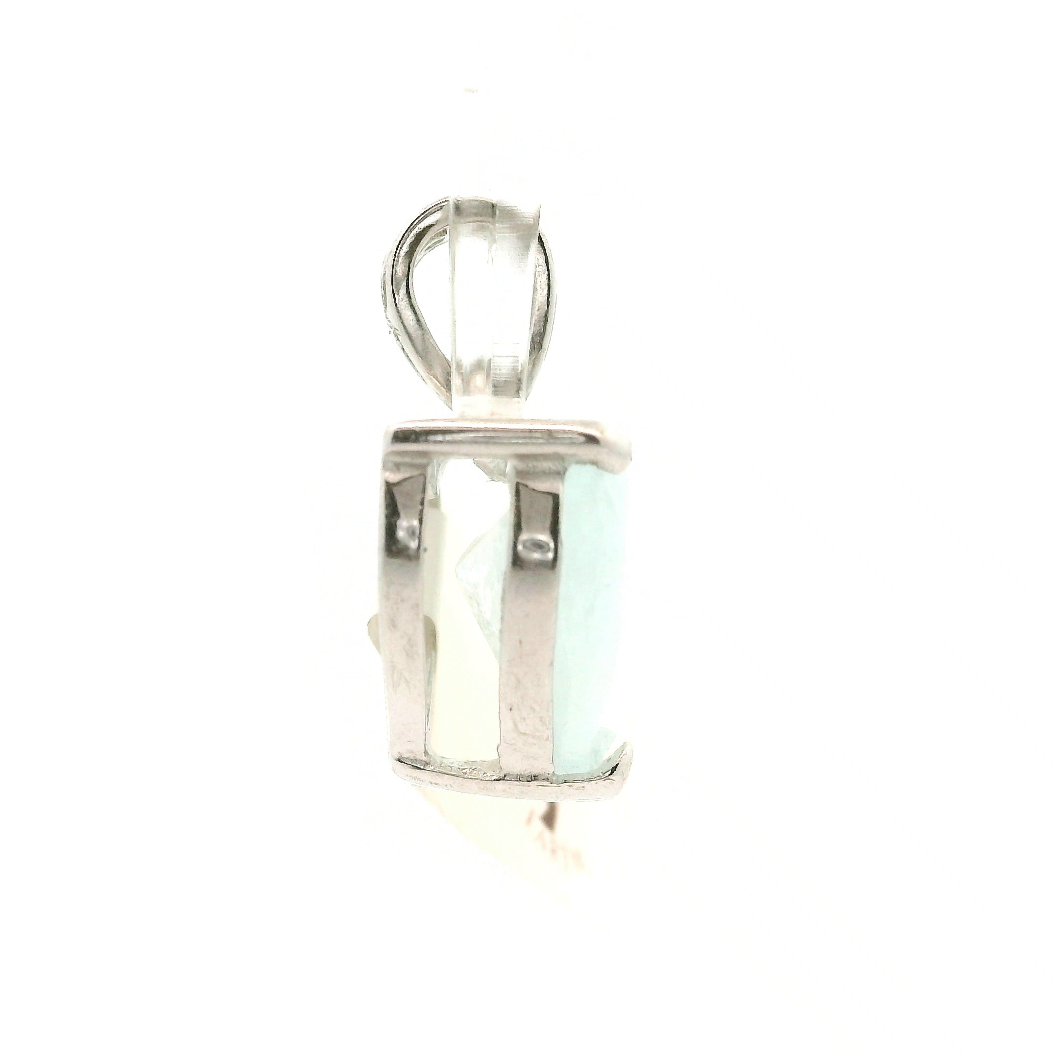 Shimmerine Aquamarine Heart Pendant .925 Silver for Allowing Your Truth & Individuality to Shine