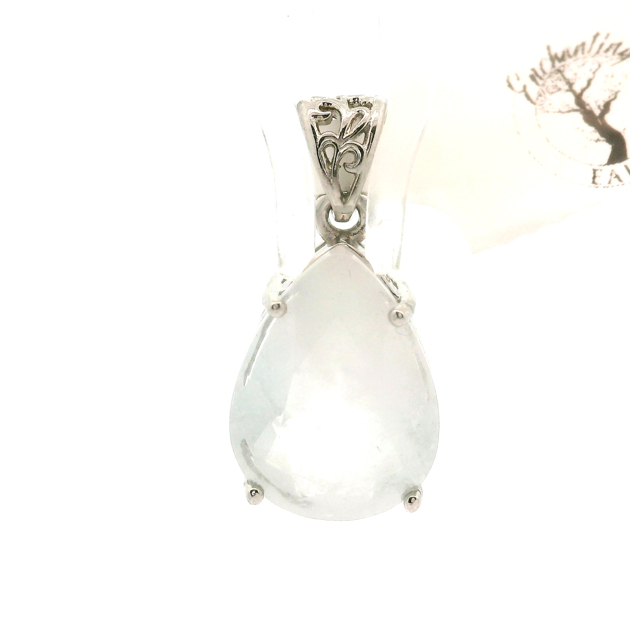 Morganite & Aquamarine Pendant .925 Silver for Abundance of Joy and Love