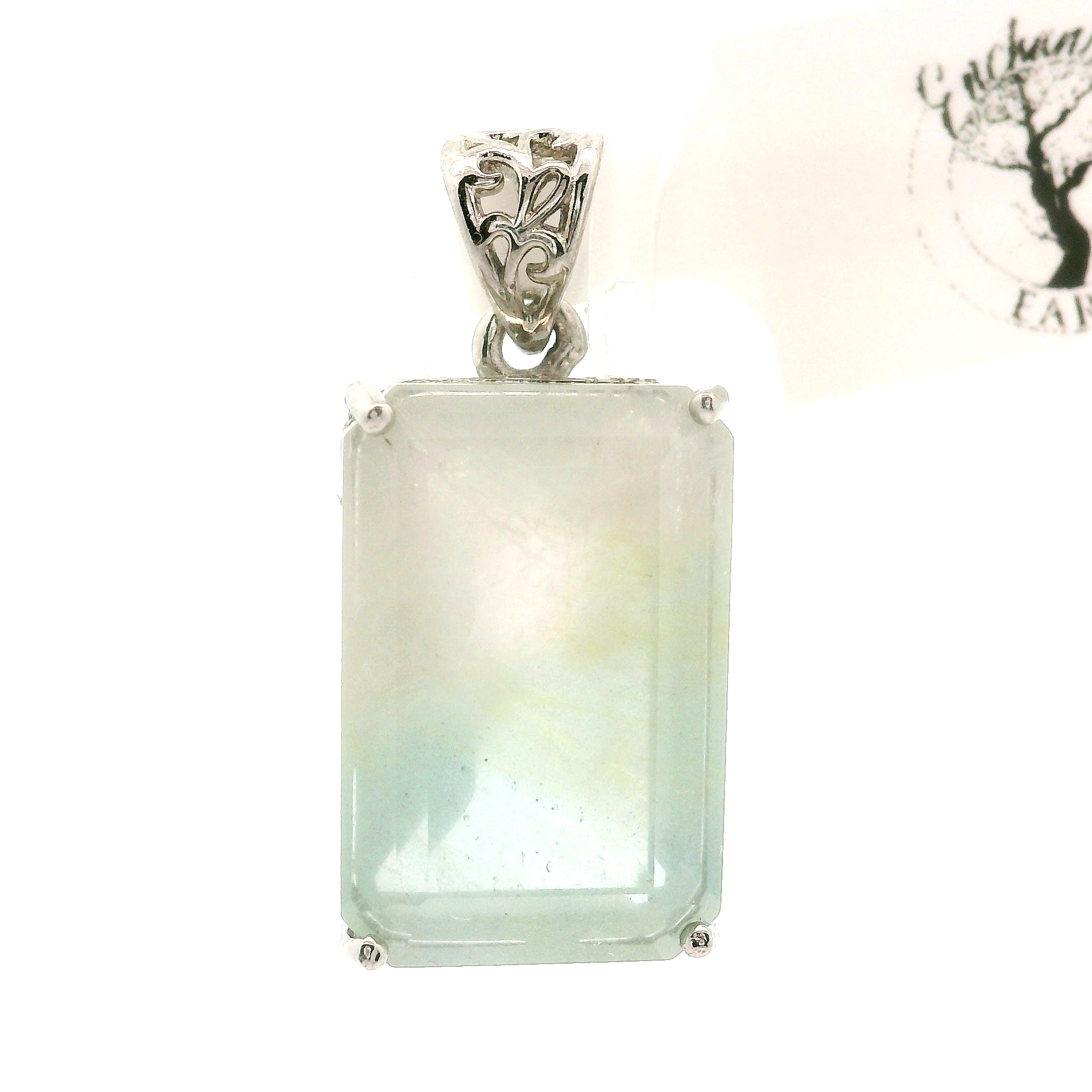 Morganite & Aquamarine Pendant .925 Silver for Abundance of Joy and Love
