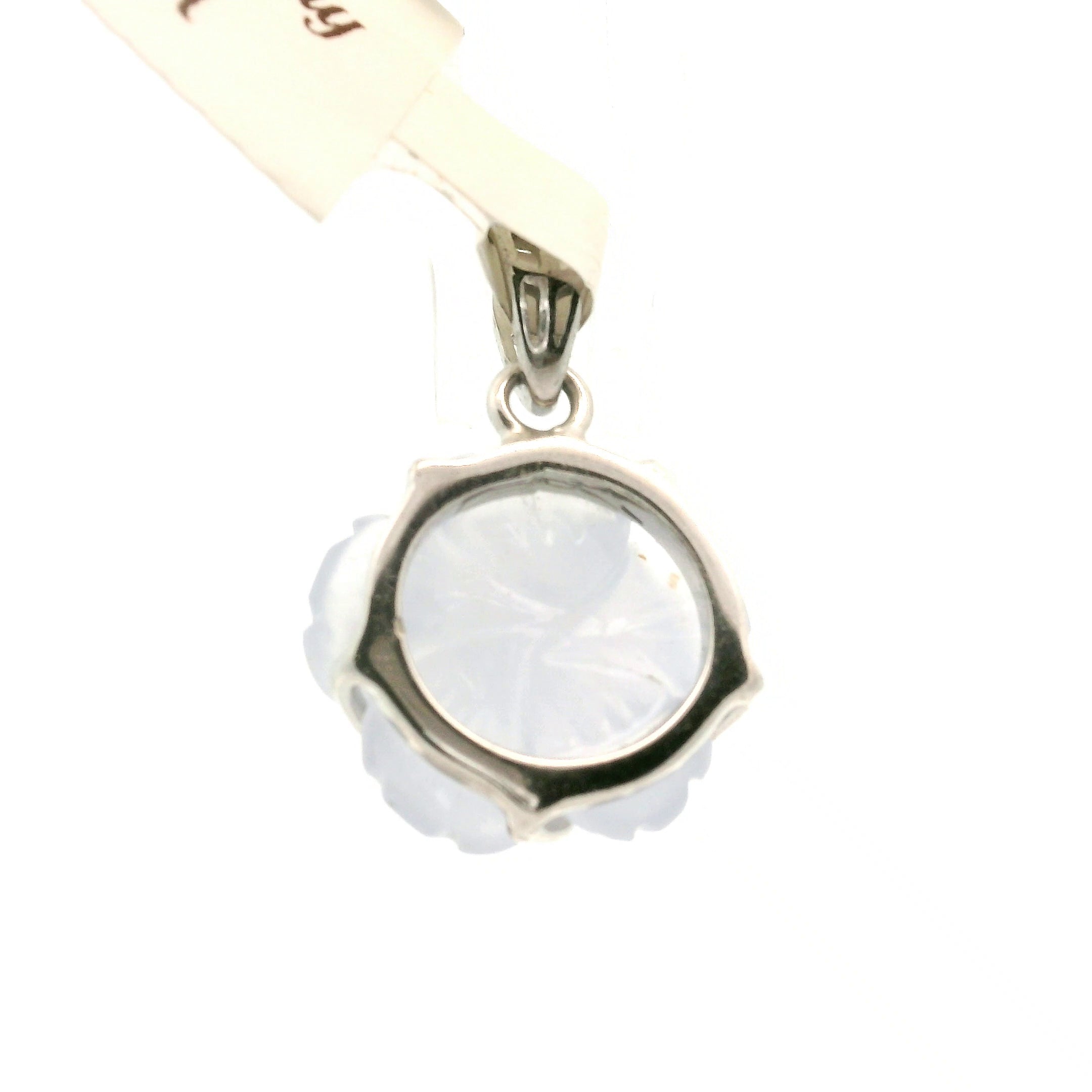 Blue Chalcedony Flower Pendant .925 Silver for Soothing the Body, Mind and Spirit