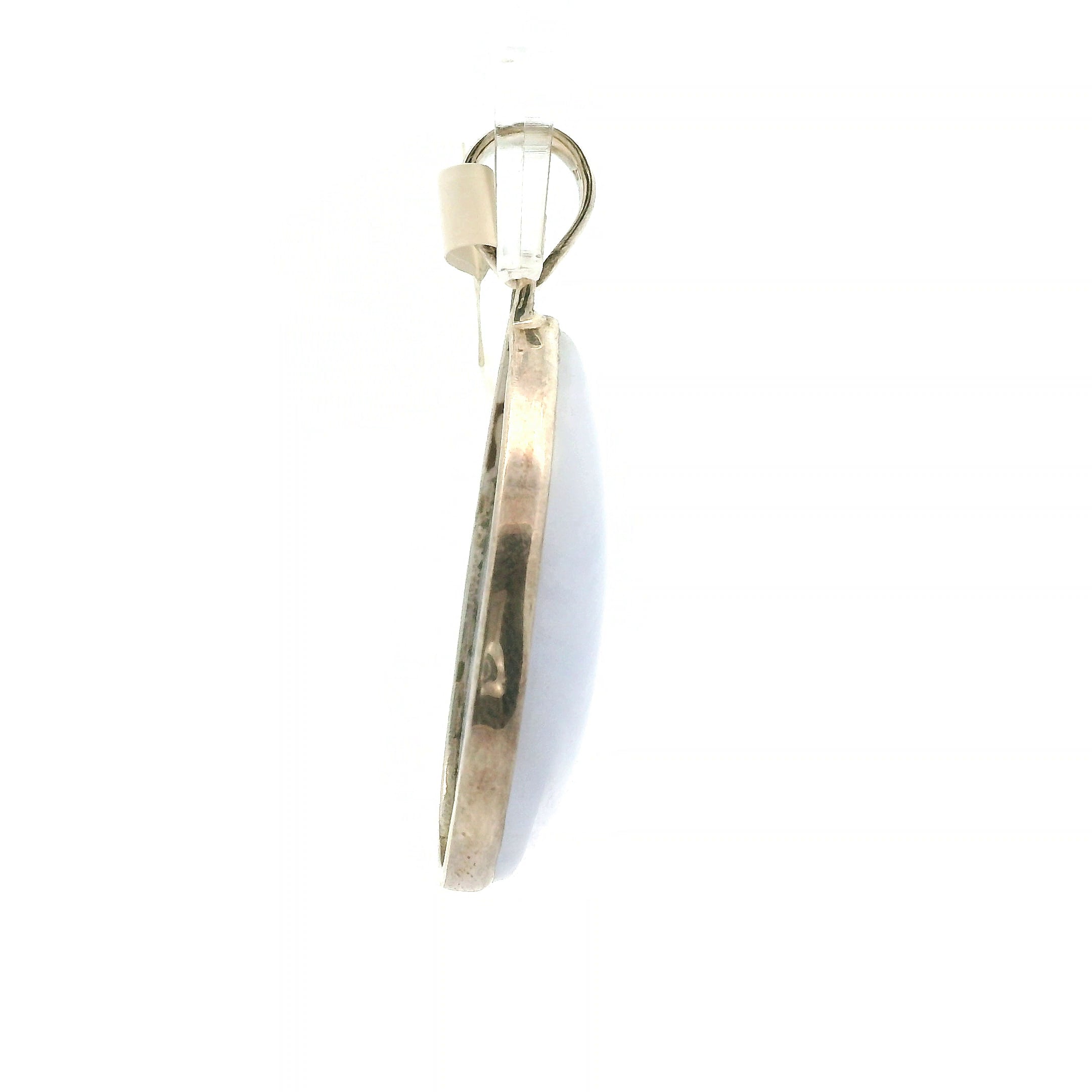 Blue Lace Agate Pendant .925 Silver for Soothing Emotions and Improving Communication