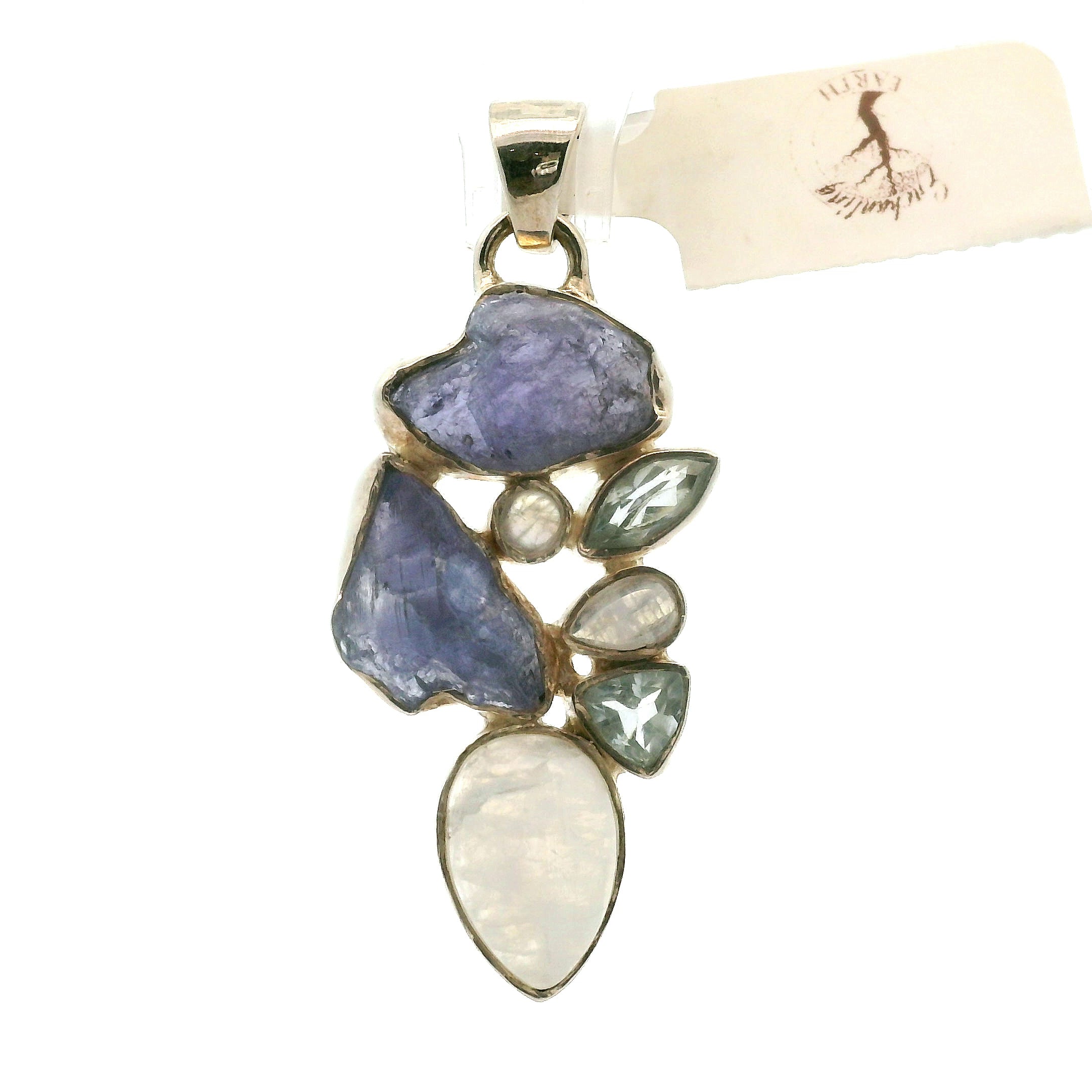 Tanzanite Multi-Stone Pendant .925 Silver for Elevating your Consciousness