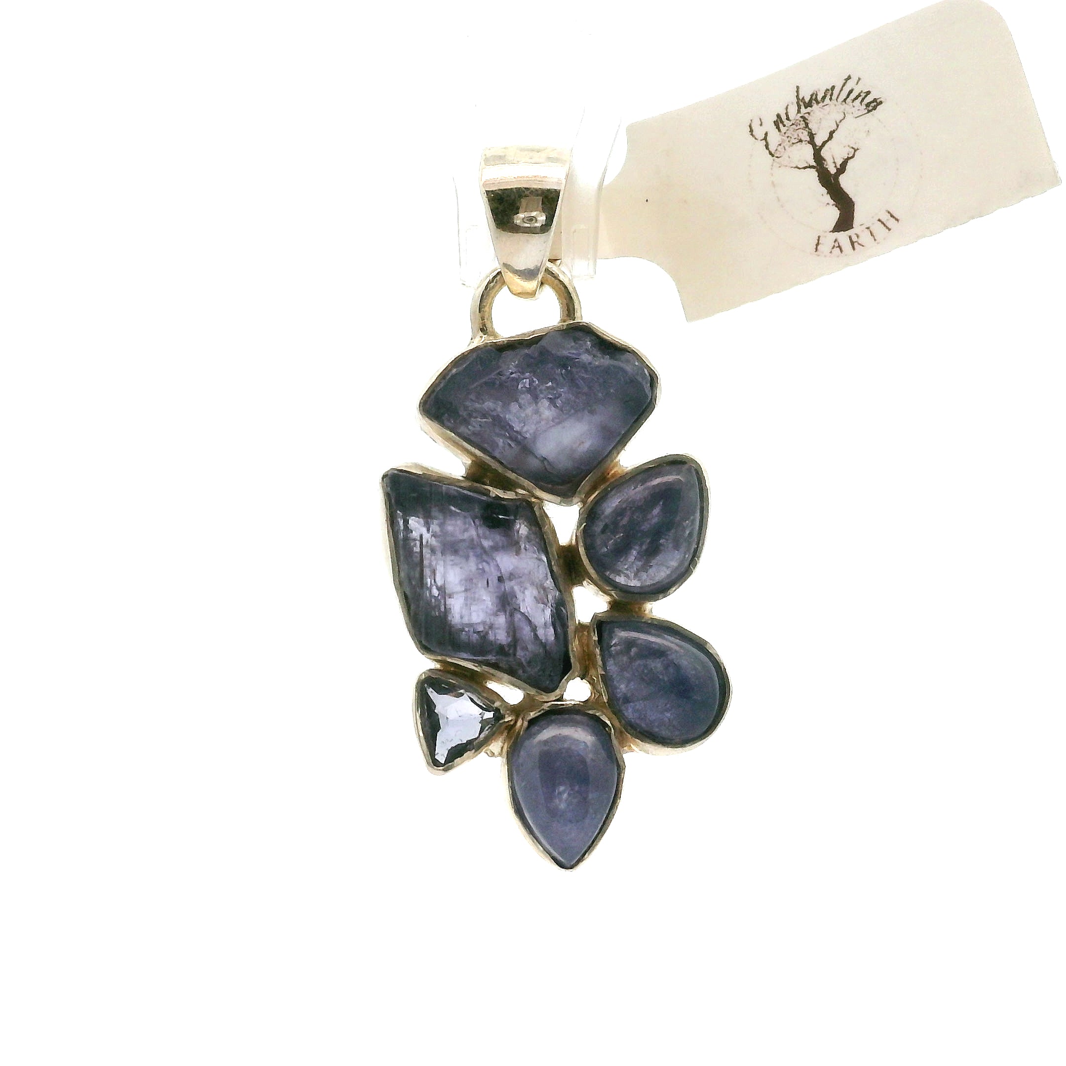 Tanzanite Multi-Stone Pendant .925 Silver for Elevating your Consciousness