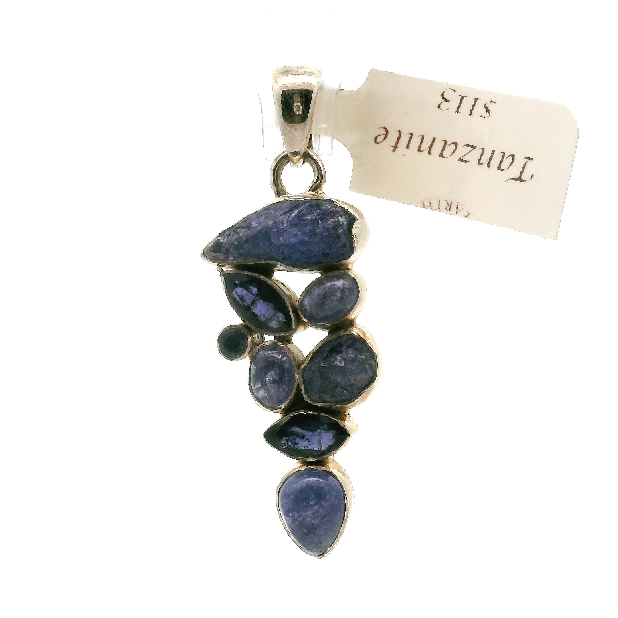 Tanzanite Multi-Stone Pendant .925 Silver for Elevating your Consciousness