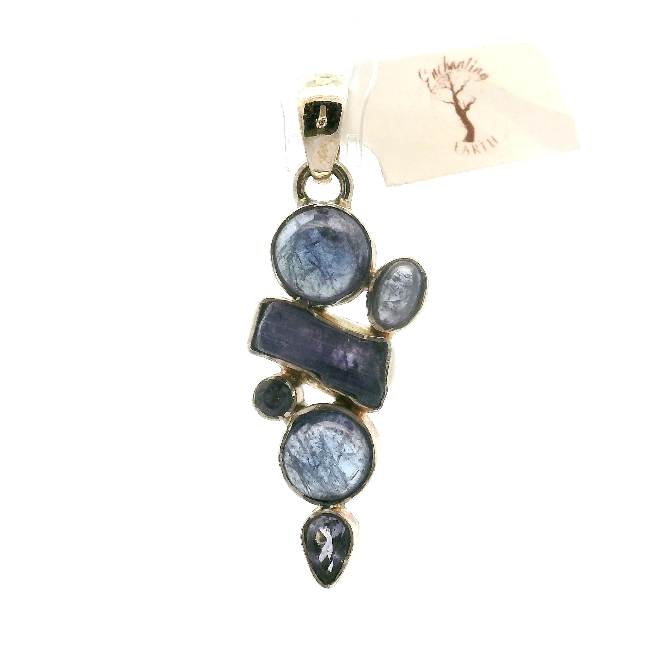 Tanzanite Multi-Stone Pendant .925 Silver for Elevating your Consciousness