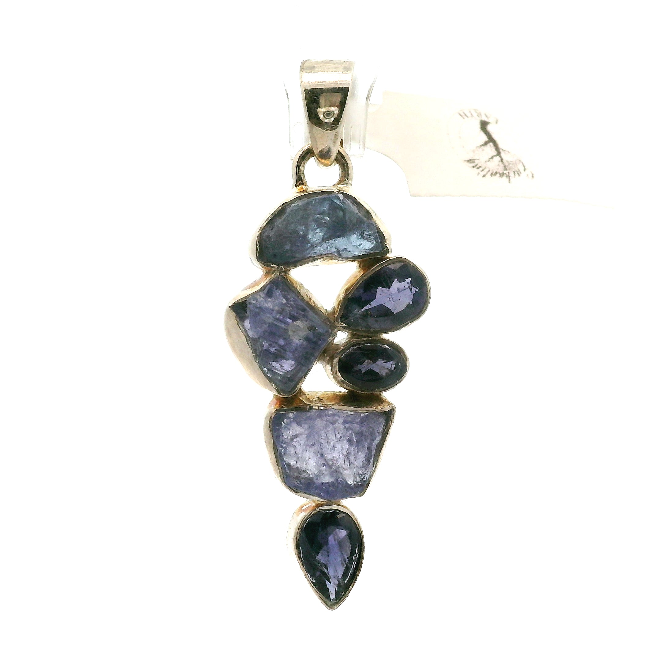 Tanzanite Multi-Stone Pendant .925 Silver for Elevating your Consciousness