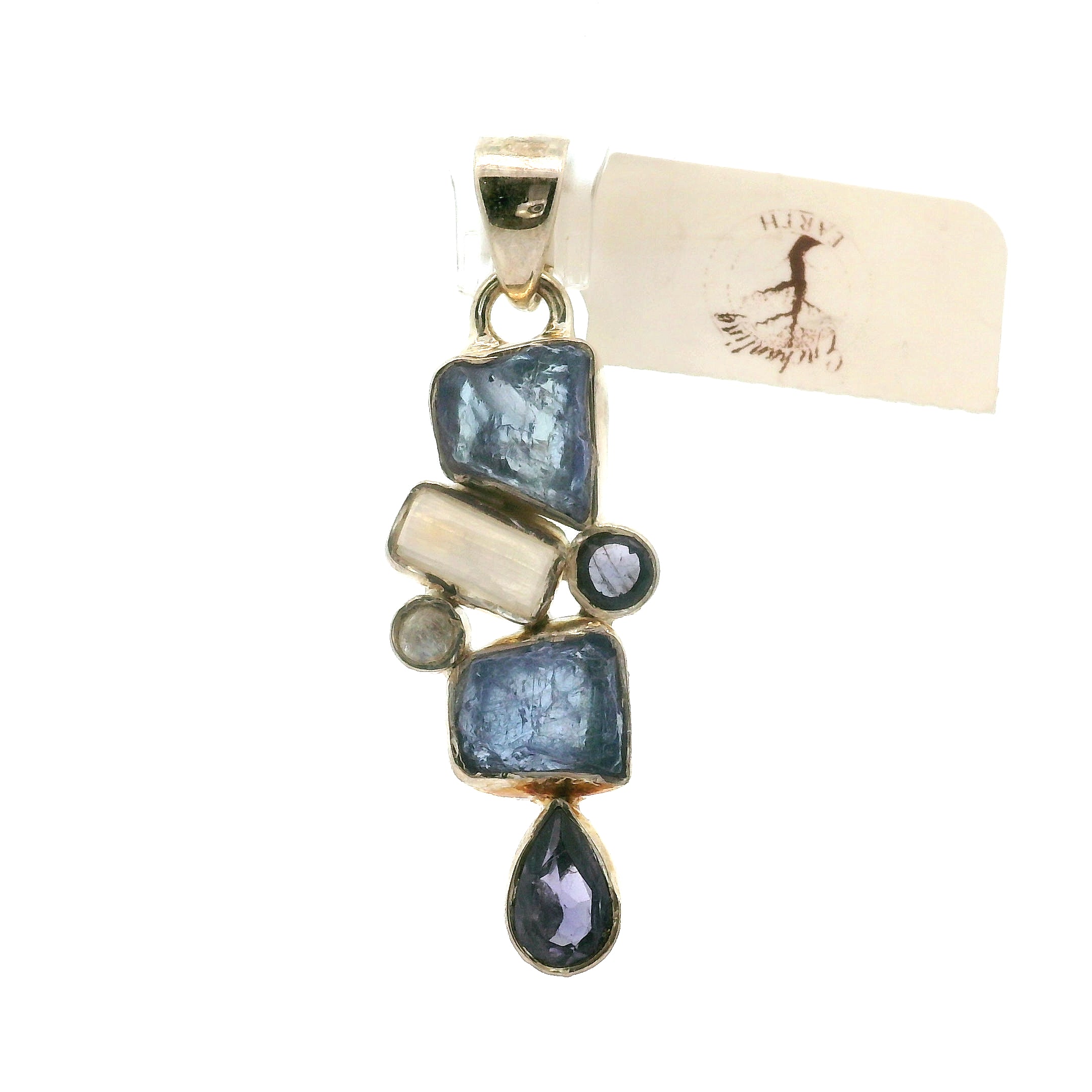 Tanzanite Multi-Stone Pendant .925 Silver for Elevating your Consciousness