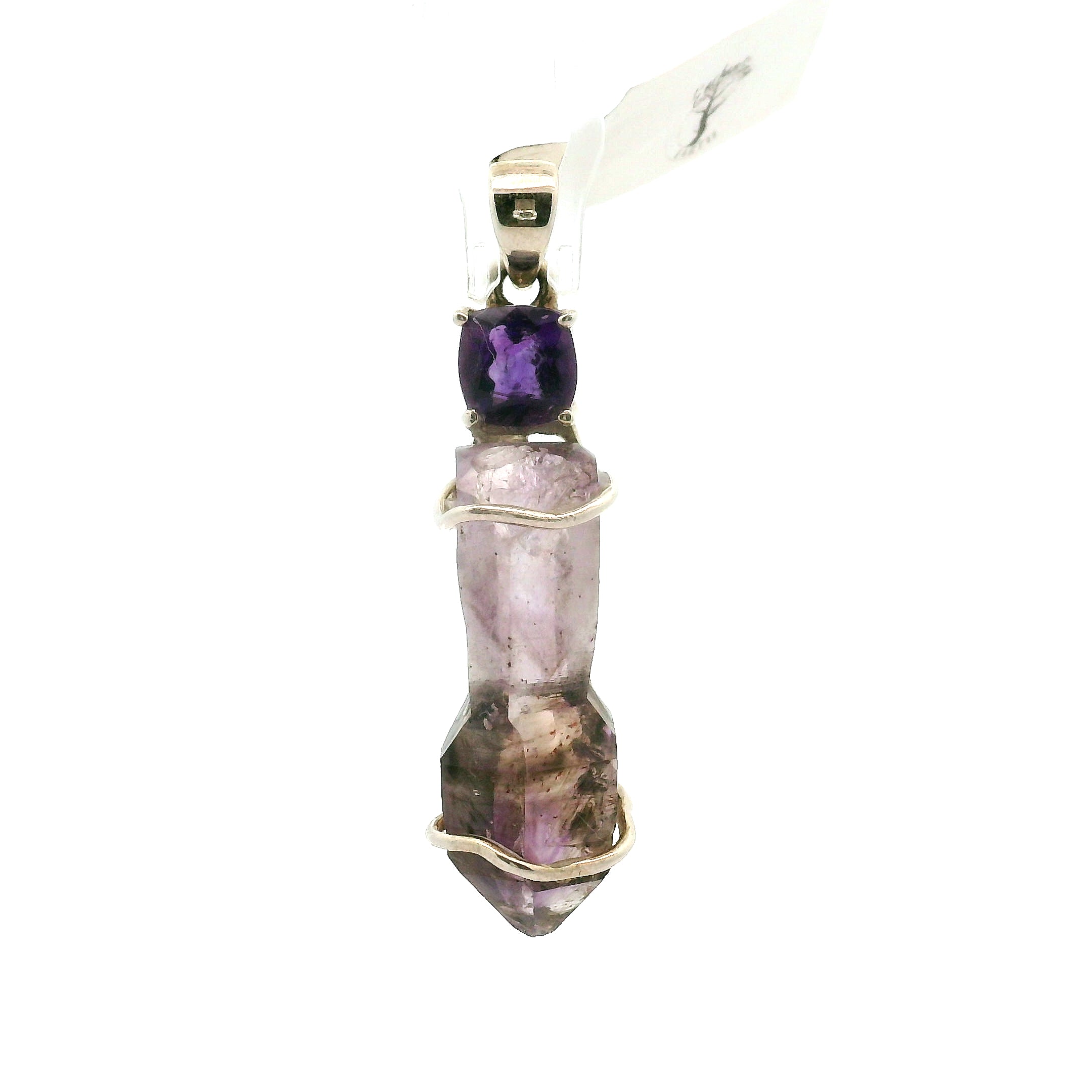 Amethyst Multi-Stone Pendant .925 Silver for Intuition and Protection