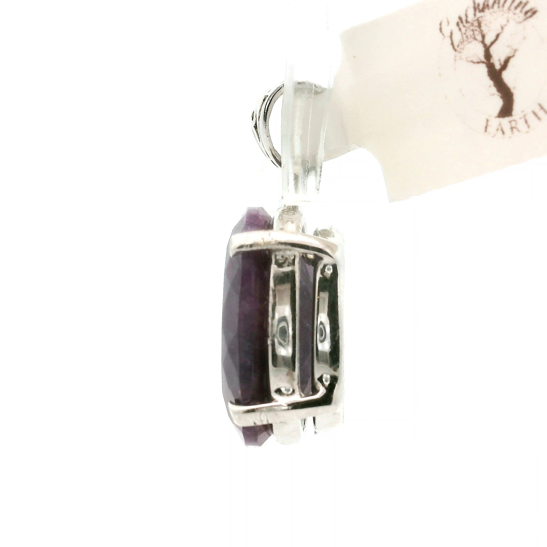Charoite Faceted Pendant .925 Silver for Enhancing your Intuitive Gifts and Spiritual Transformation