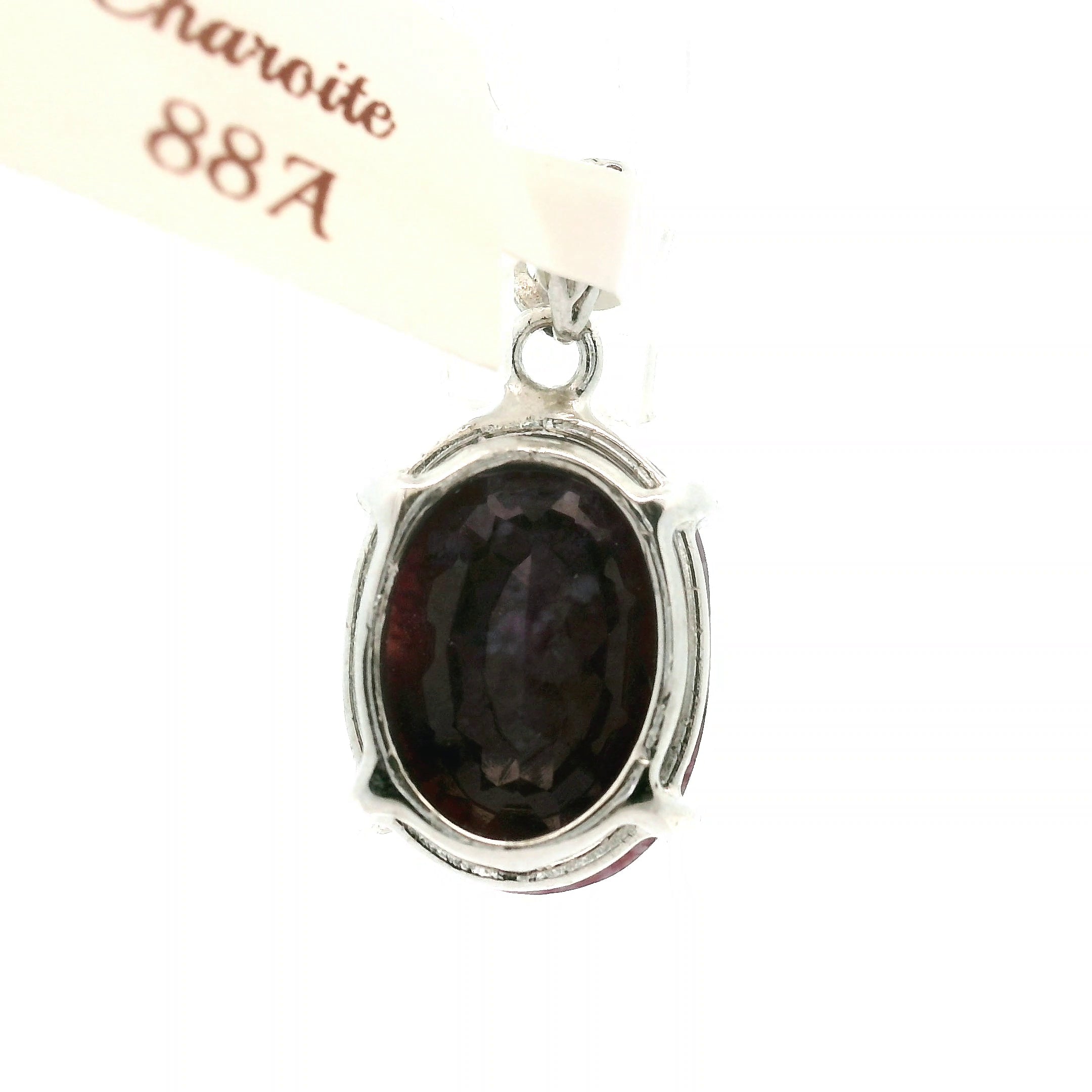 Charoite Faceted Pendant .925 Silver for Enhancing your Intuitive Gifts and Spiritual Transformation