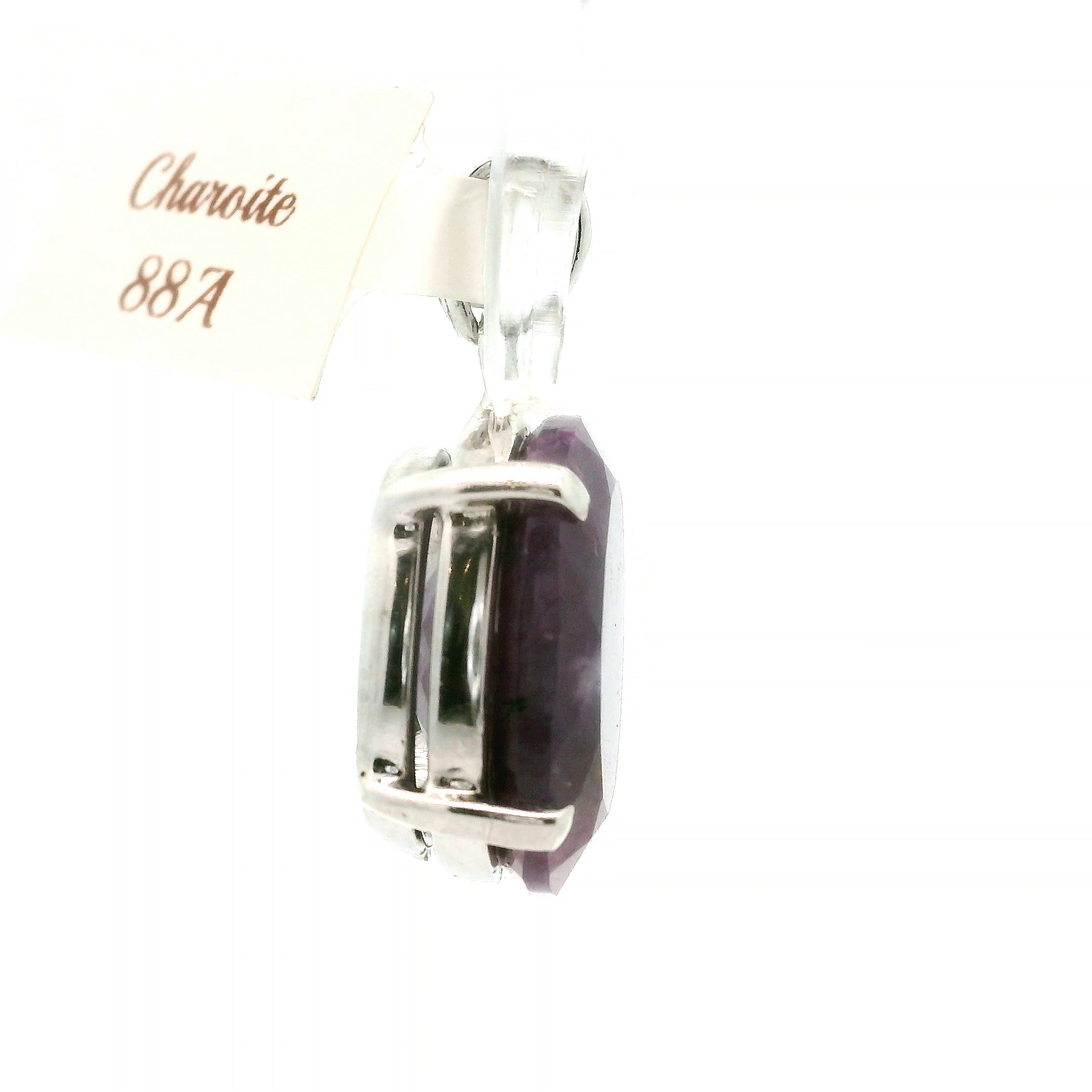 Charoite Faceted Pendant .925 Silver for Enhancing your Intuitive Gifts and Spiritual Transformation