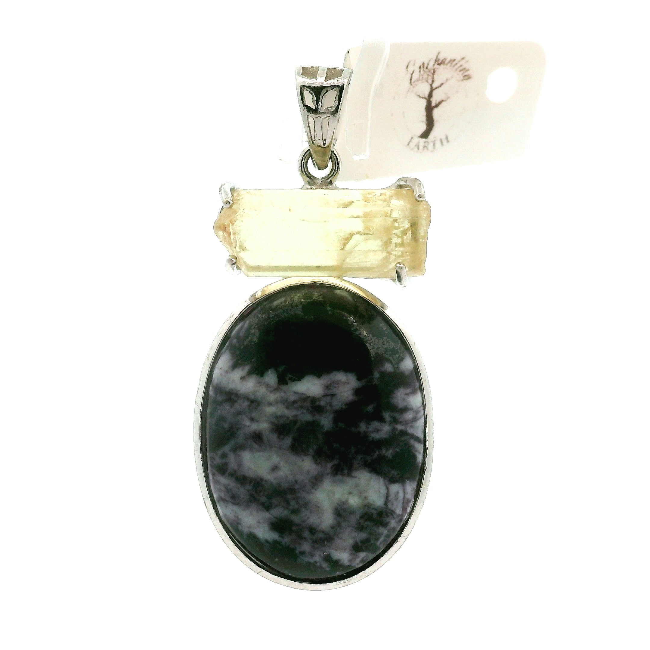 Kammererite with Golden Yellow Apatite Pendant .925 Silver for Revitalized Energy, Balance and Manifesting