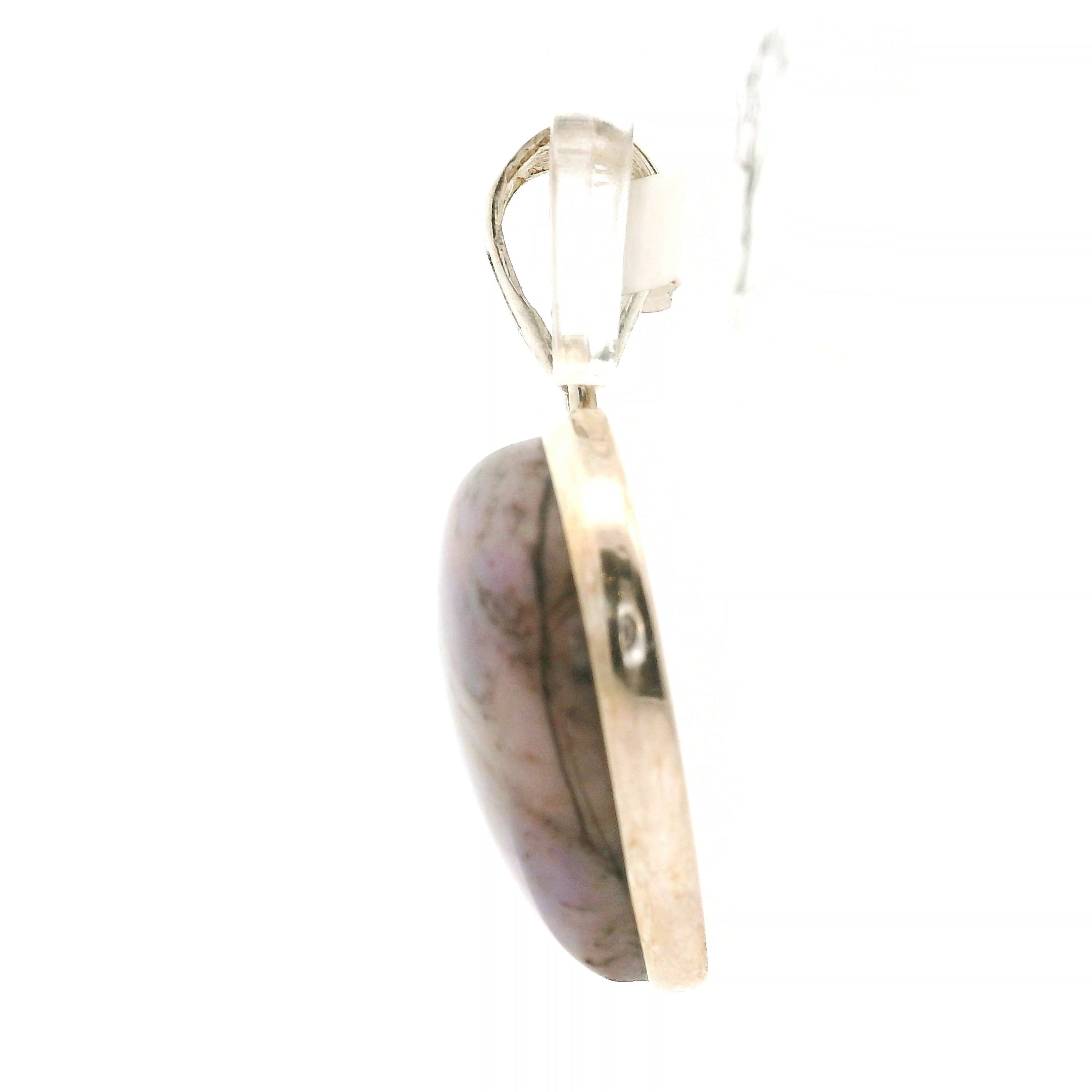 Unicorn Jade Heart Pendant .925 Silver for Divine Connection, Love and Wealth