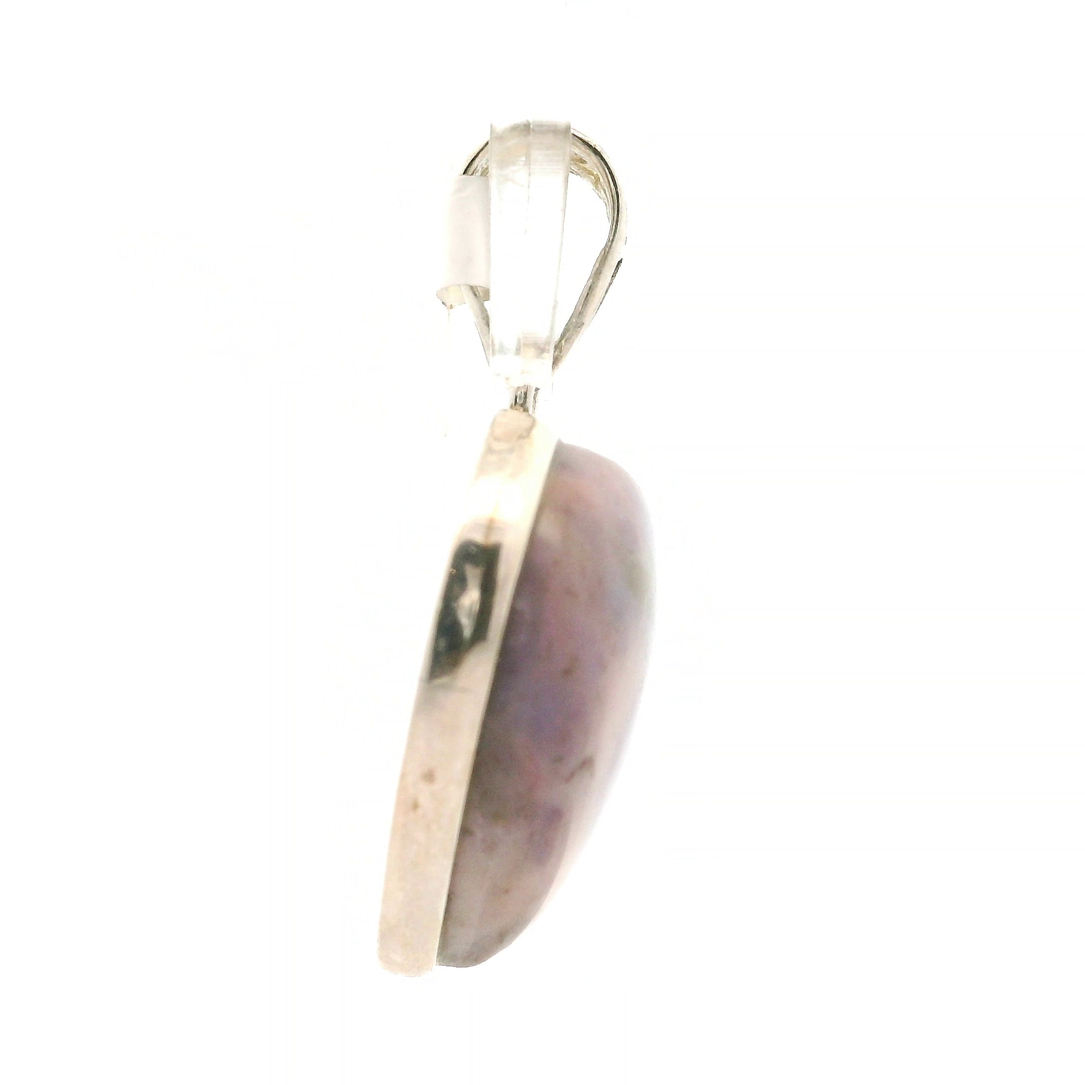 Unicorn Jade Heart Pendant .925 Silver for Divine Connection, Love and Wealth