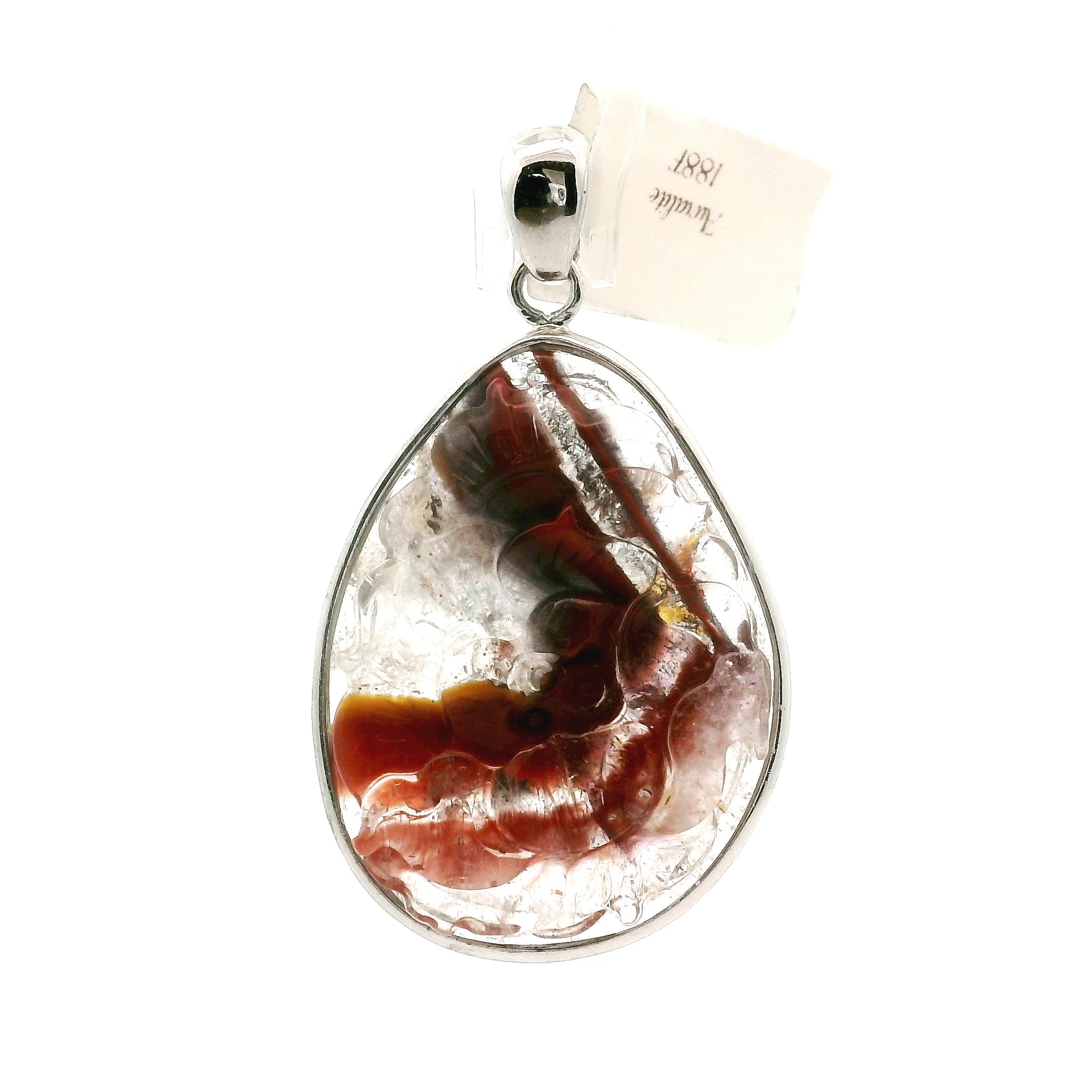 Auralite 23 Lotus Pendant .925 Silver for Intuition and Protection