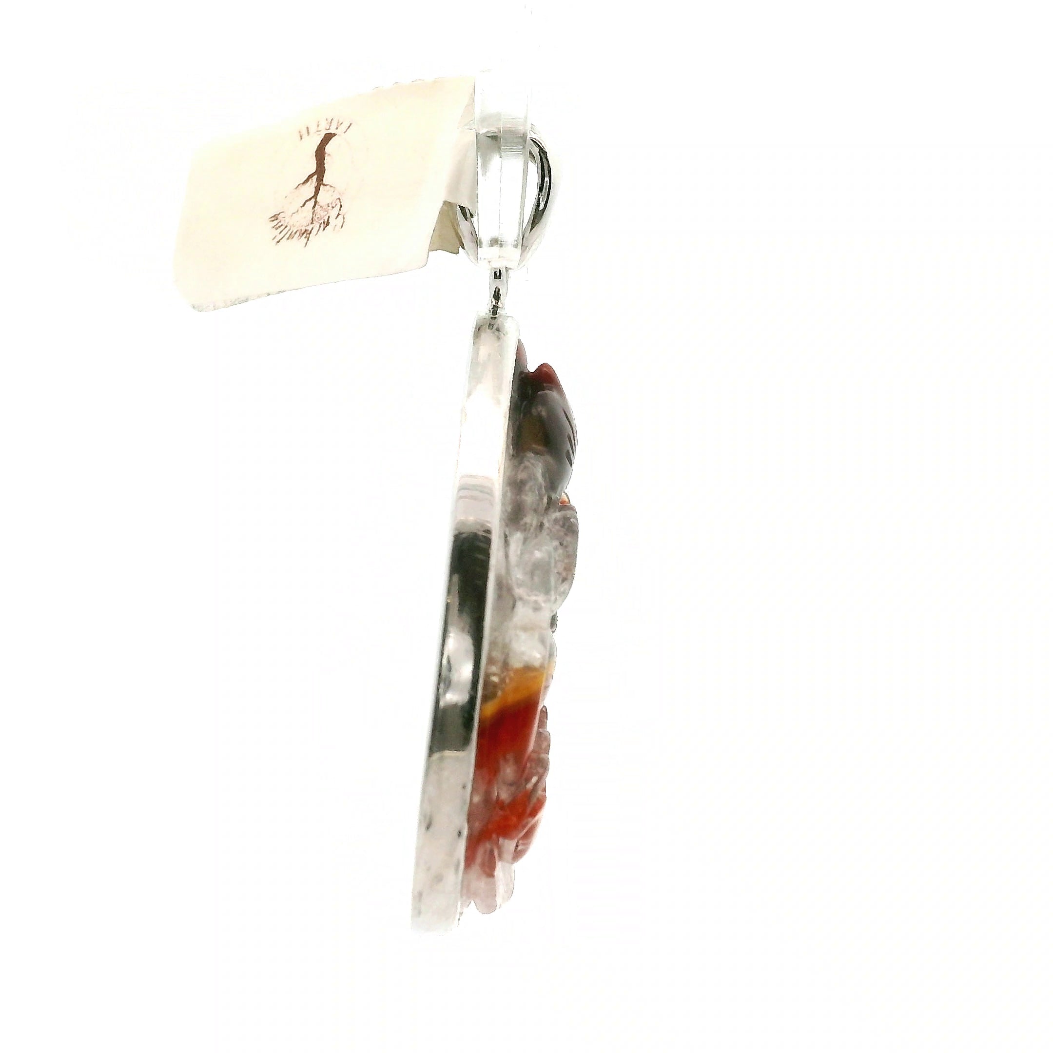 Auralite 23 Lotus Pendant .925 Silver for Intuition and Protection