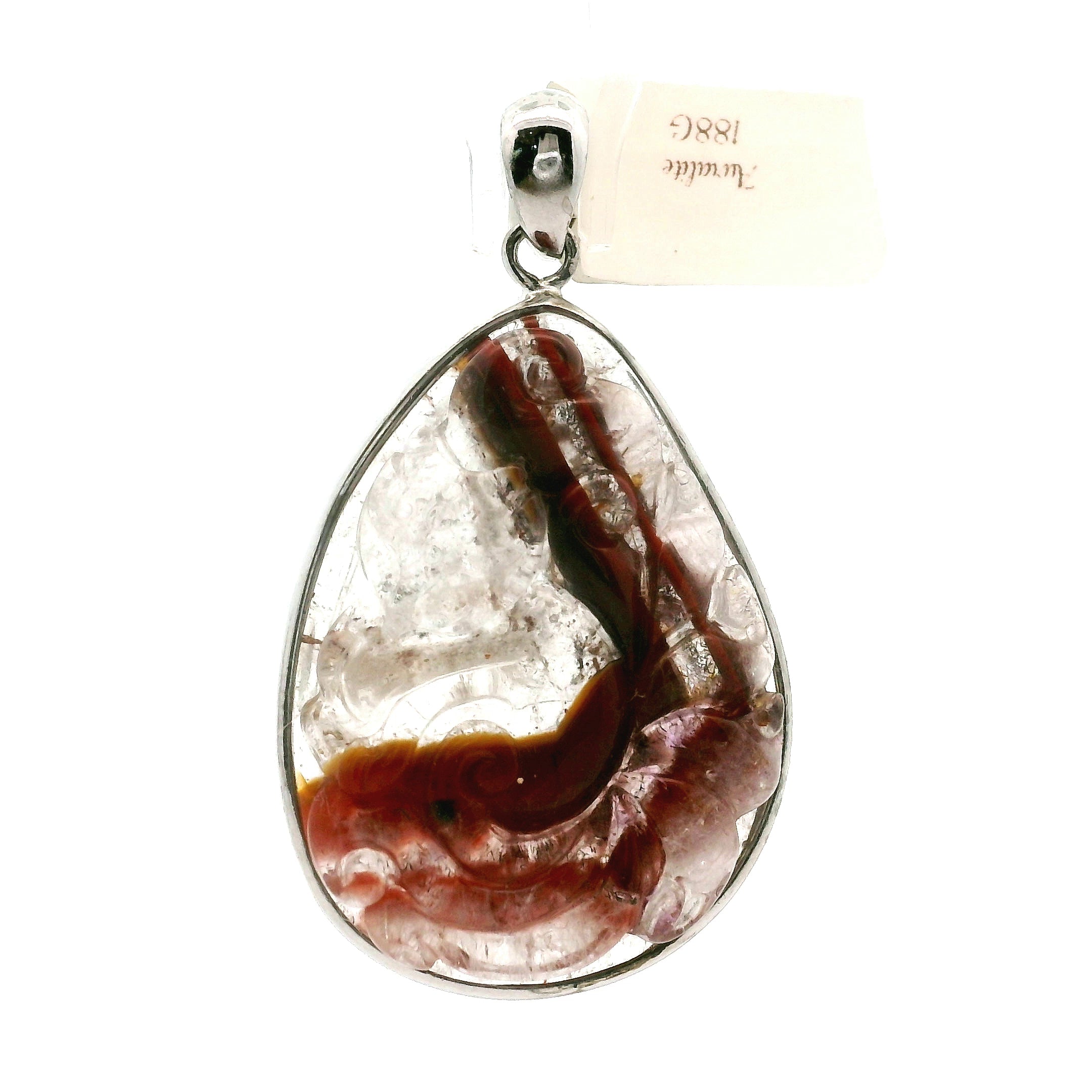 Auralite 23 Ninetails Pendant .925 Silver for Intuition and Protection
