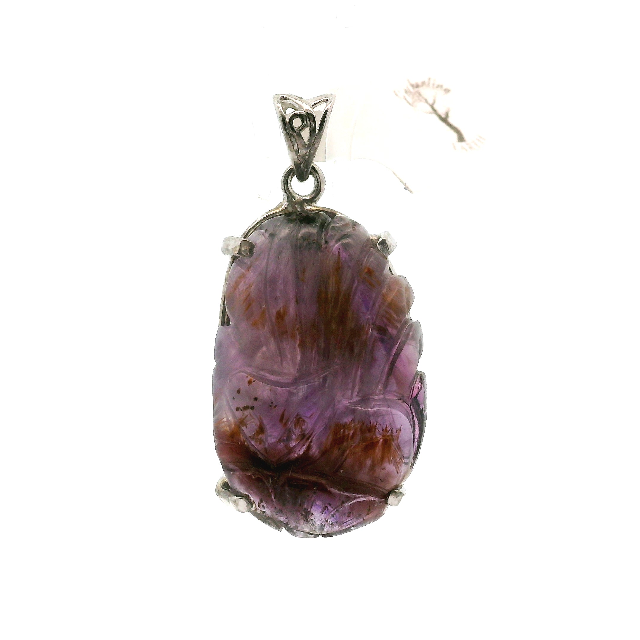 Auralite 23 Ninetails Pendant .925 Silver for Intuition and Protection