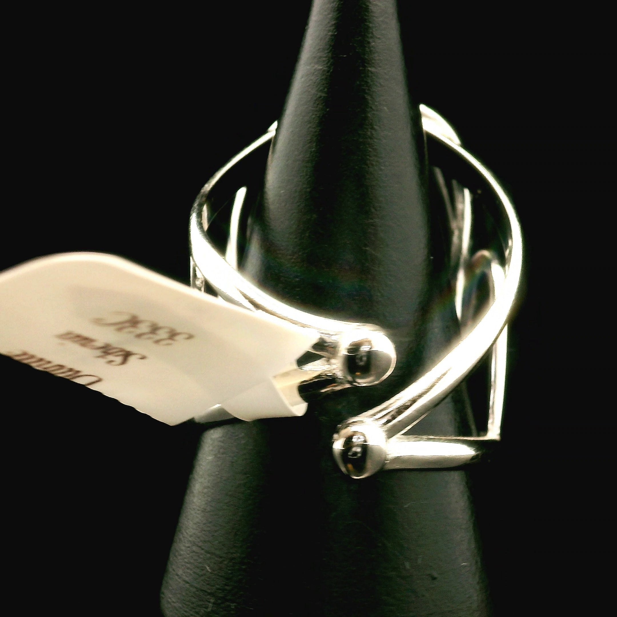 Dianite Siberian Blue Jade Cuff Ring 925 Silver for Divination, Intuitive Gifts, Meditation & Prayer