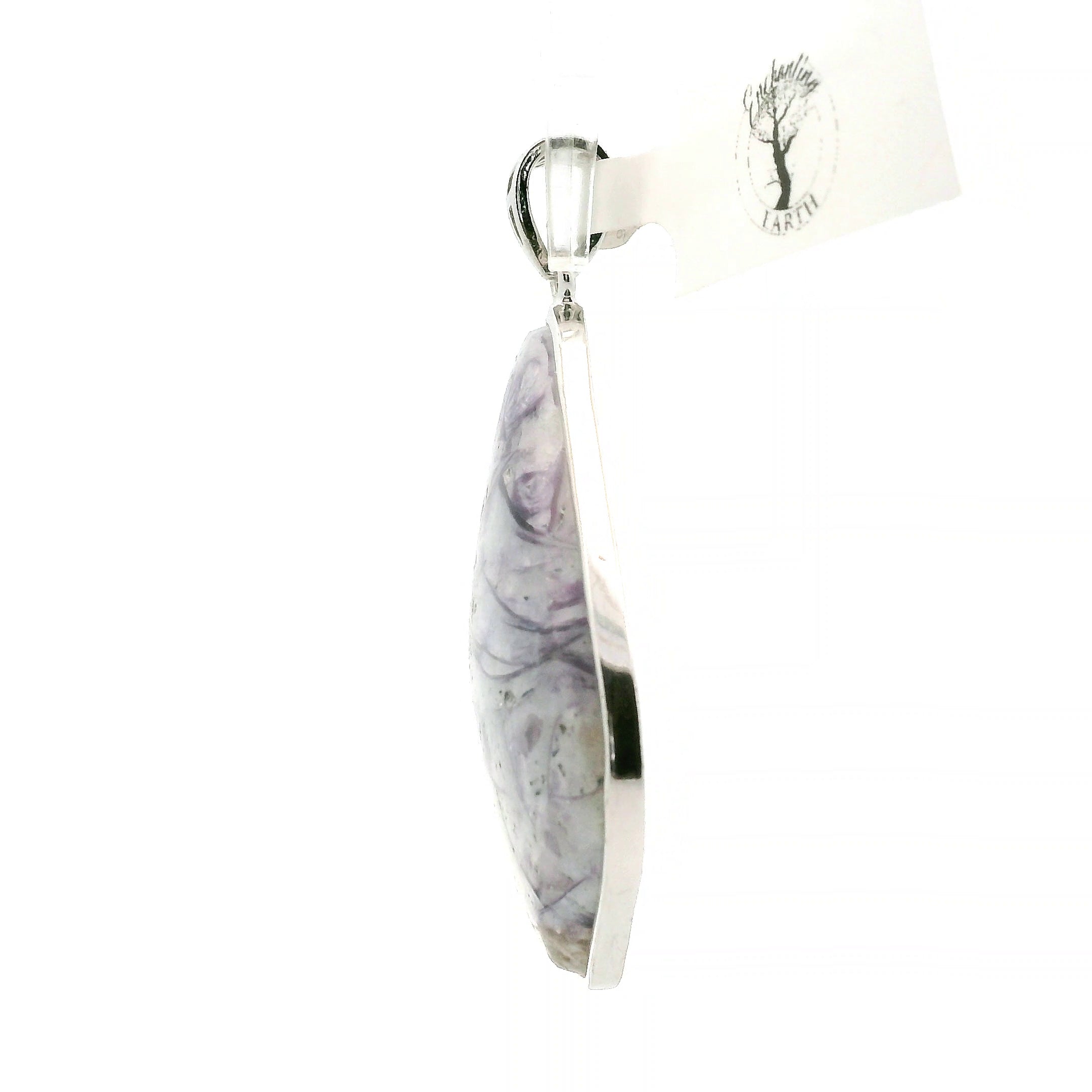 Lepidolite in Quartz Pendant .925 Silver for Balancing the Emotional Body & Calming the Mind