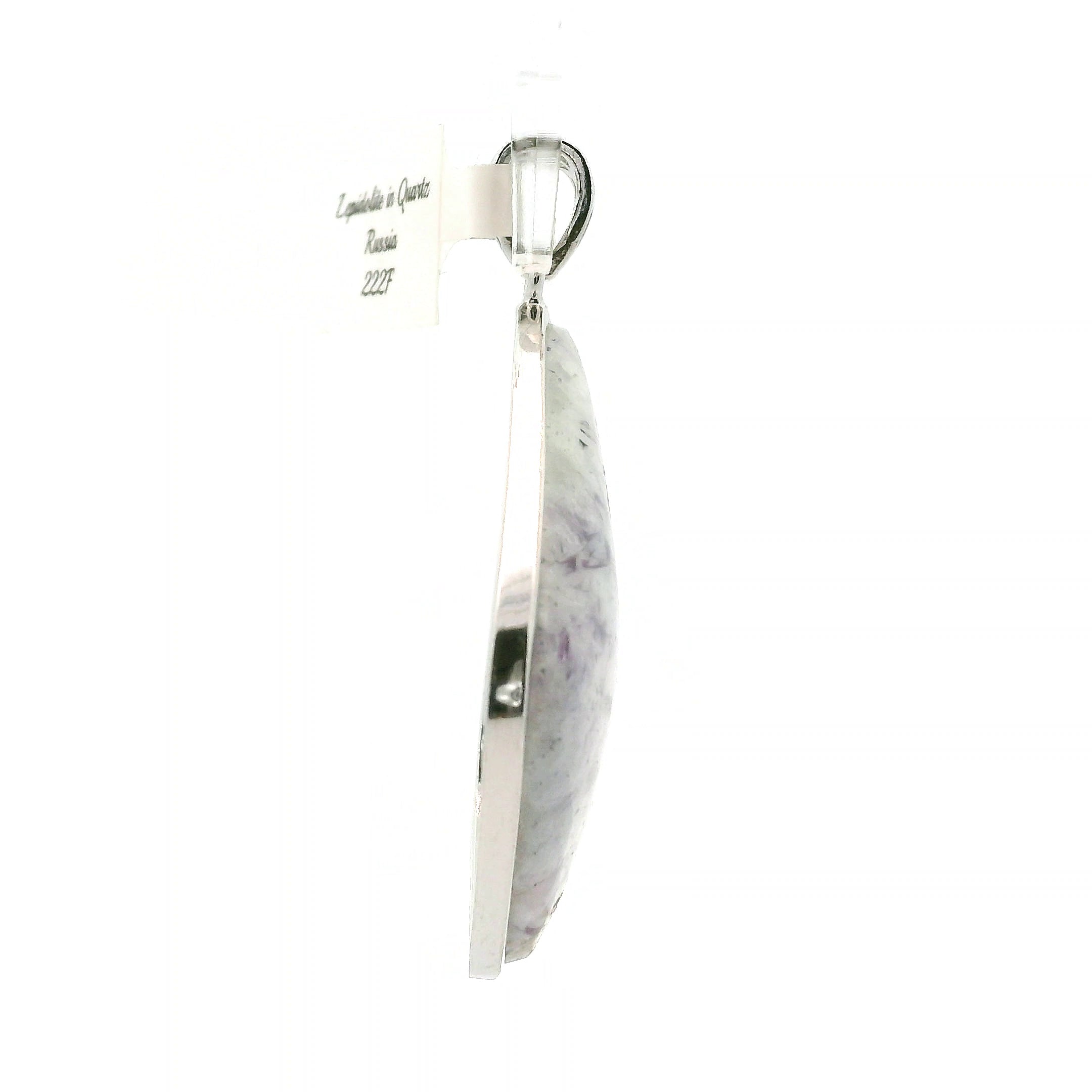 Lepidolite in Quartz Pendant .925 Silver for Balancing the Emotional Body & Calming the Mind