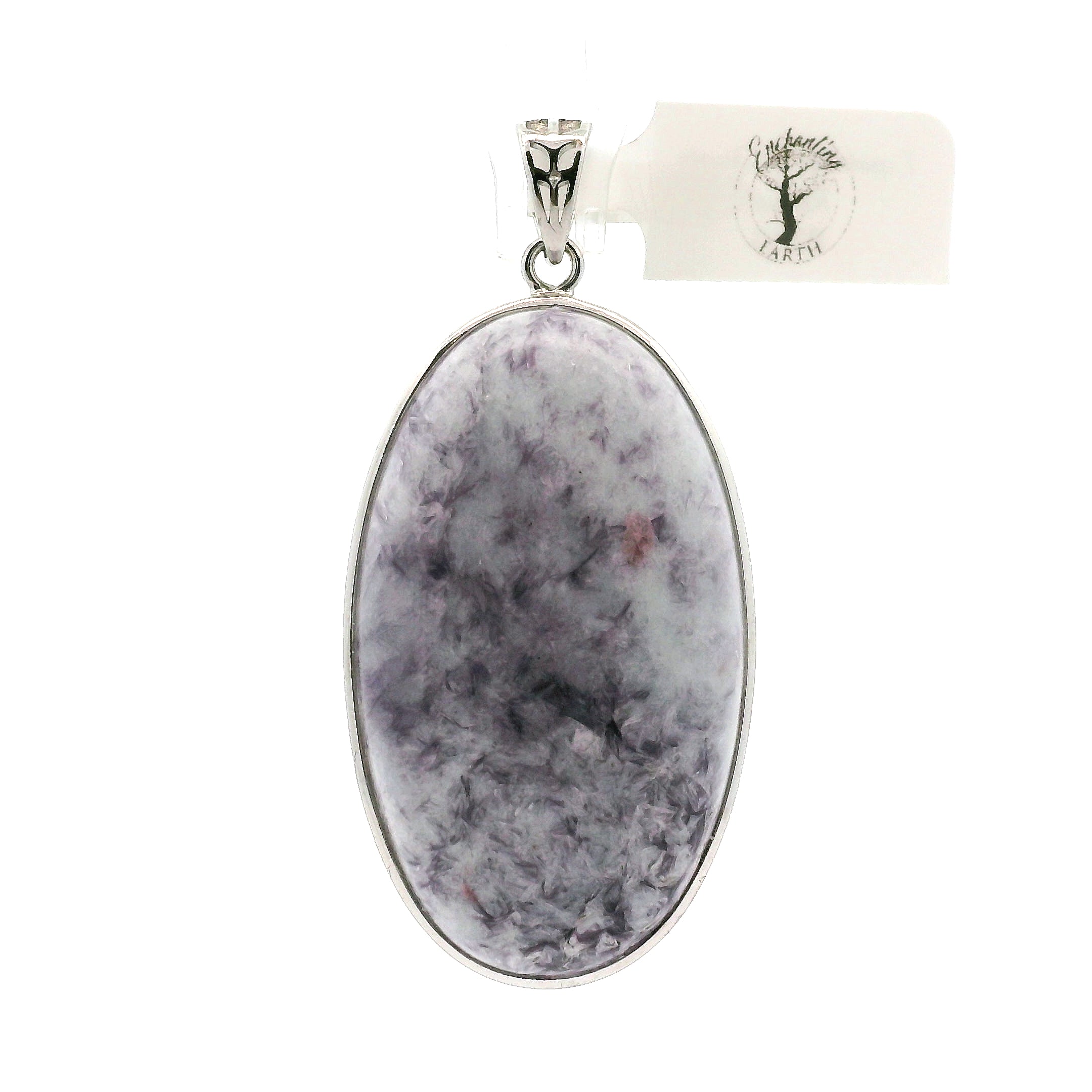 Lepidolite in Quartz Pendant .925 Silver for Balancing the Emotional Body & Calming the Mind