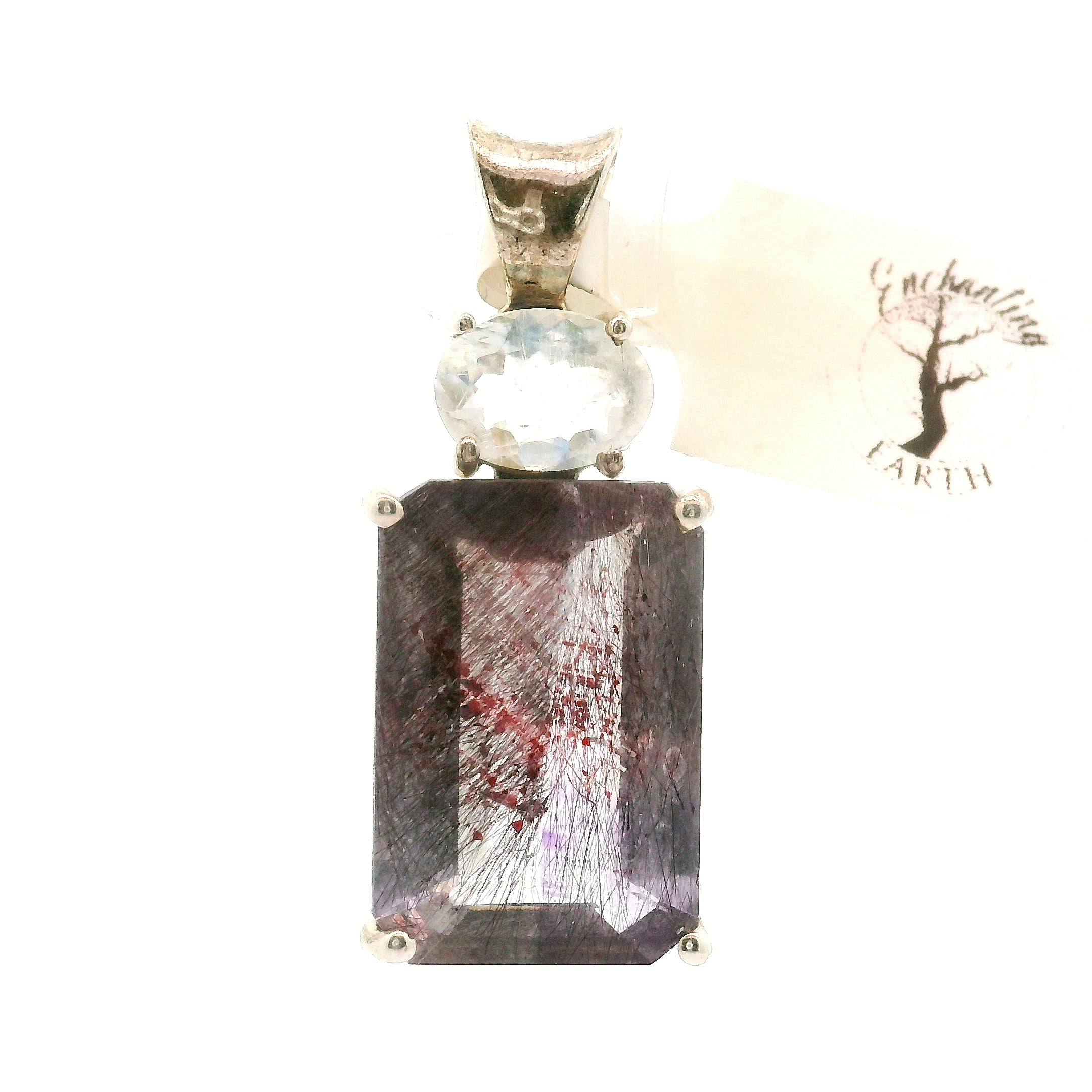 Super 7 with Moonstone Pendant .925 Silver for Awakening your Gifts and Creating your Dream Life