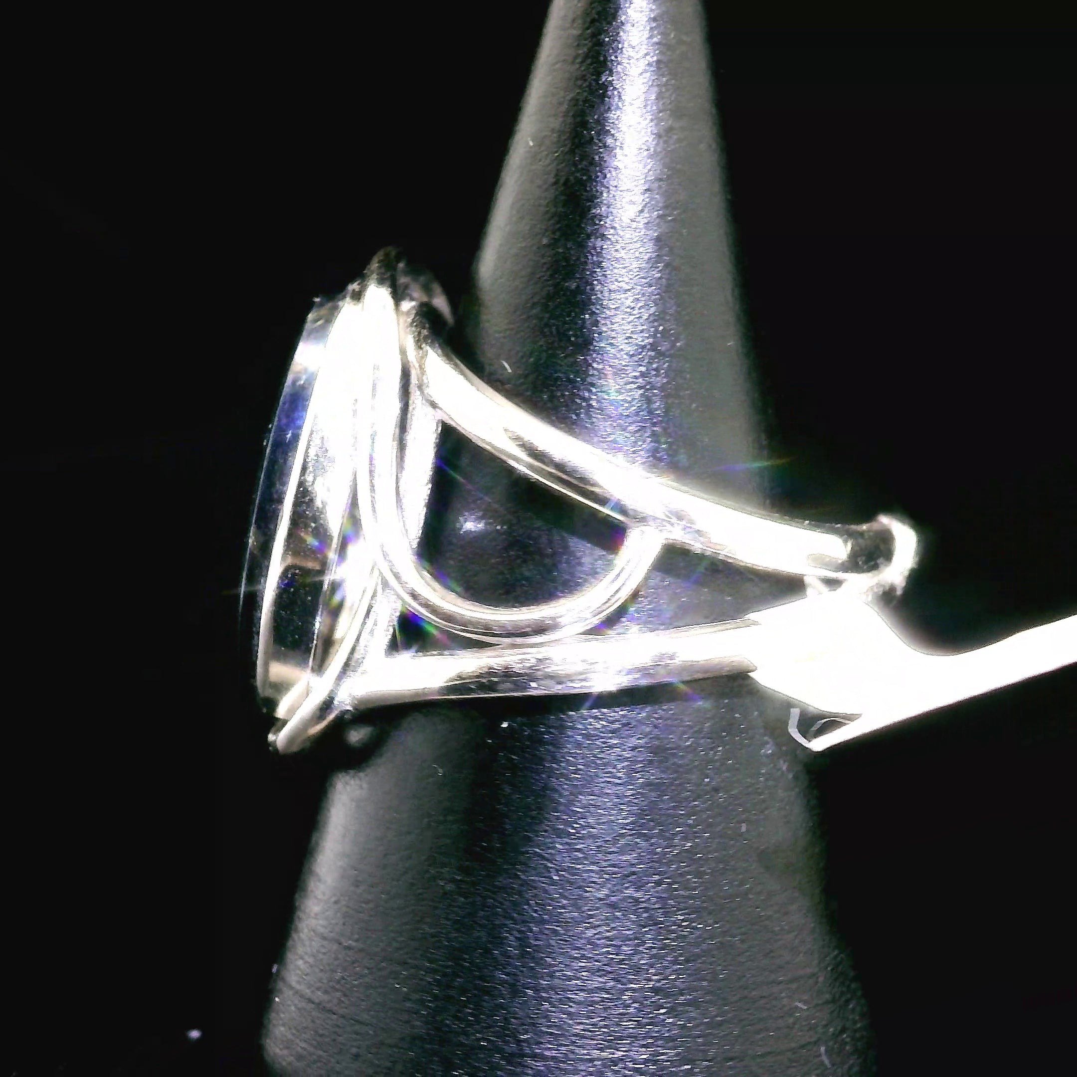 Covellite Cuff Ring .925 Silver for Access to Akashic Records