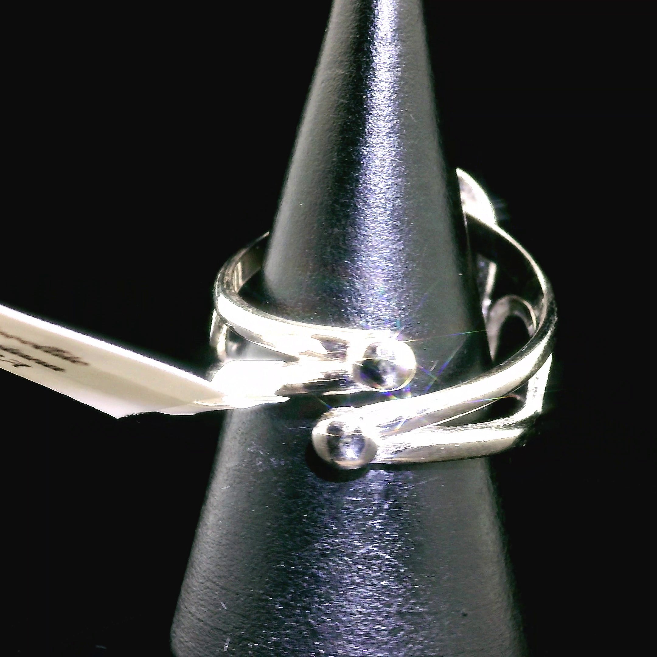 Covellite Cuff Ring .925 Silver for Access to Akashic Records