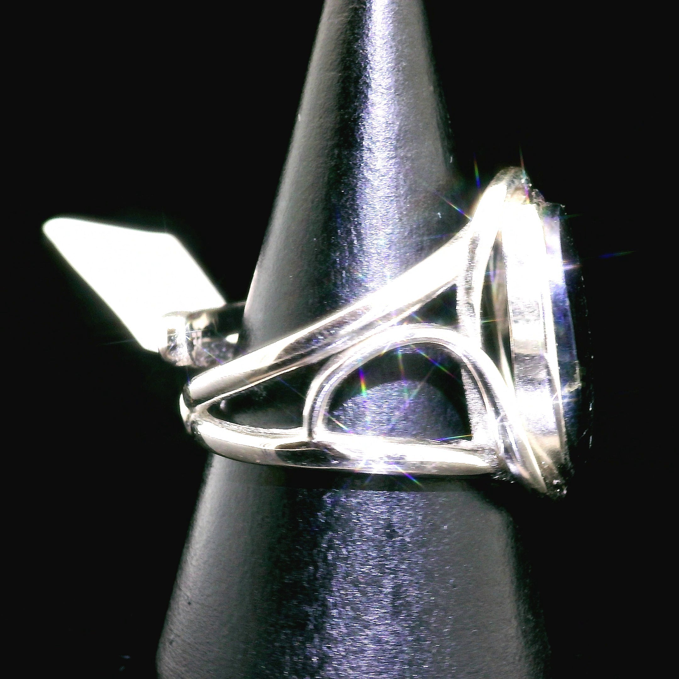 Covellite Cuff Ring .925 Silver for Access to Akashic Records