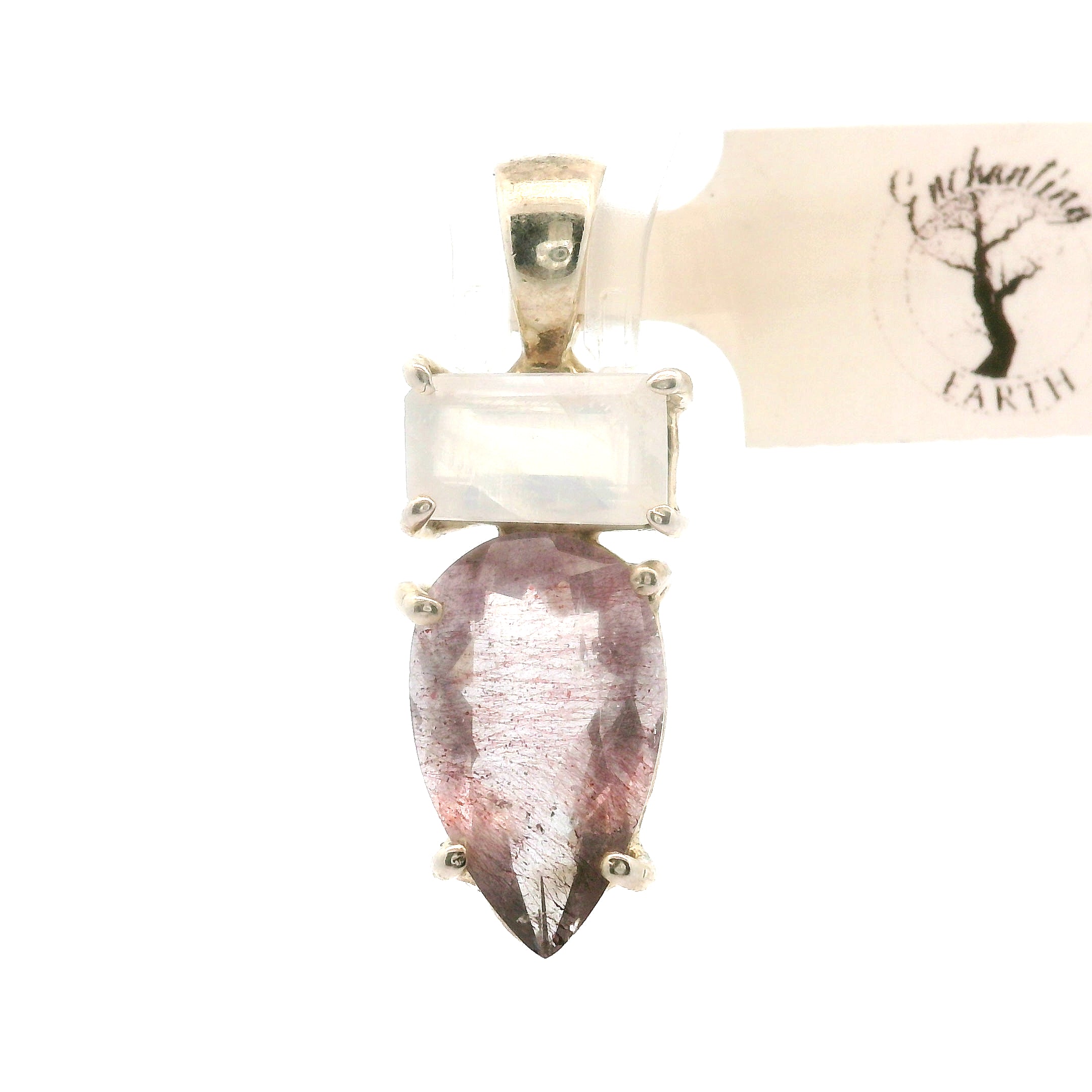 Super 7 with Moonstone Pendant .925 Silver for Awakening your Gifts and Creating your Dream Life