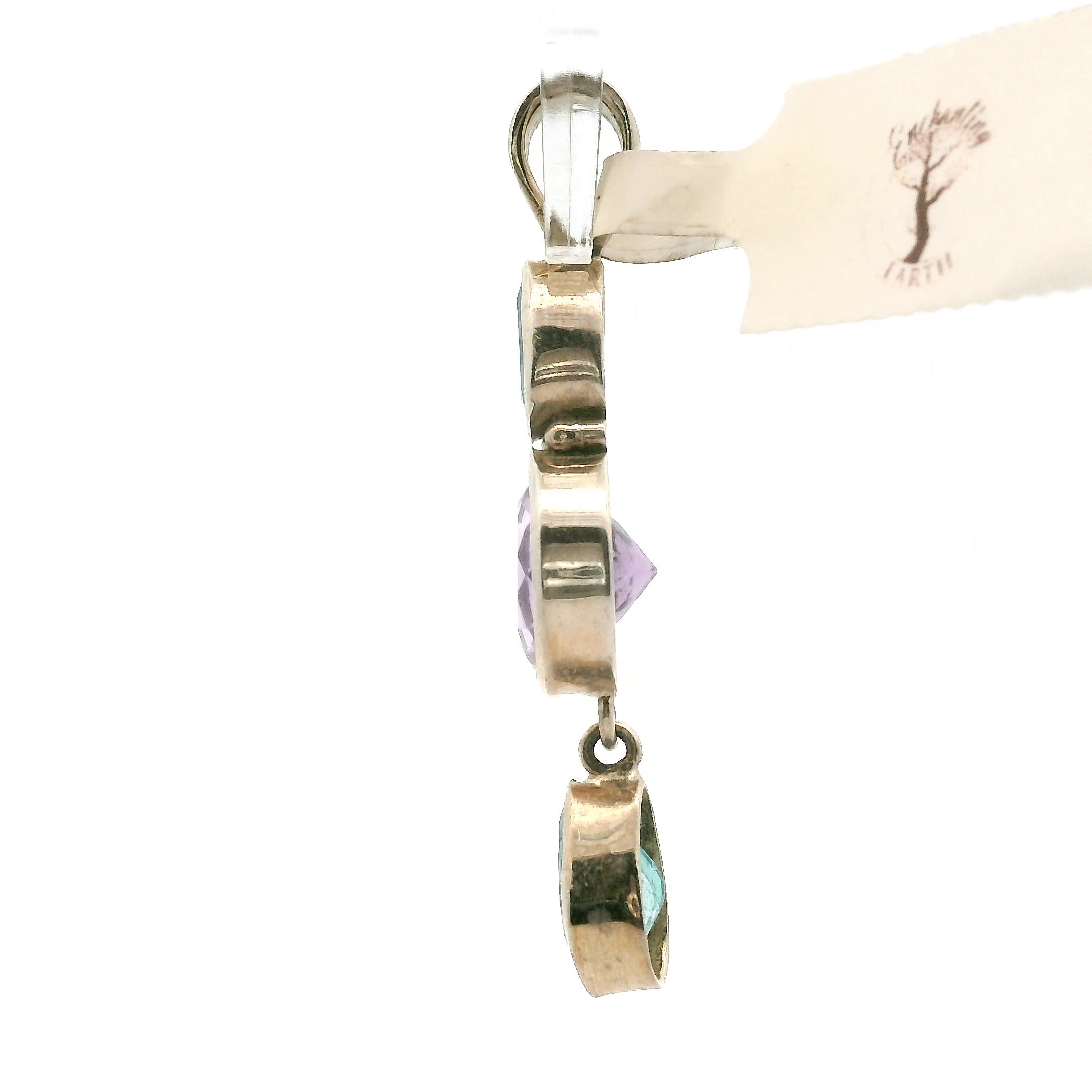 Amethyst Multi-Stone Pendant .925 Silver for Intuition and Energetic Purification