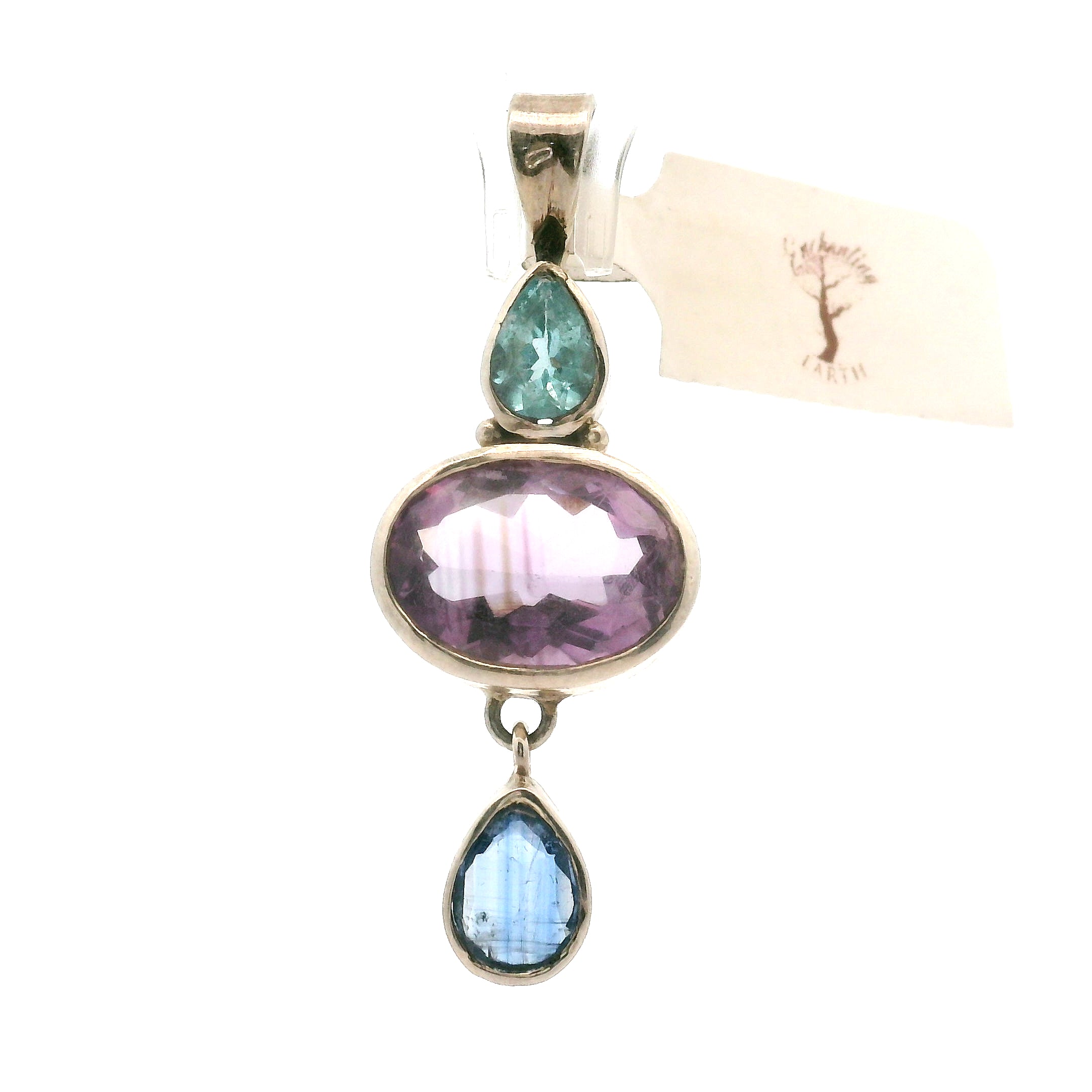 Amethyst Multi-Stone Pendant .925 Silver for Intuition and Energetic Purification