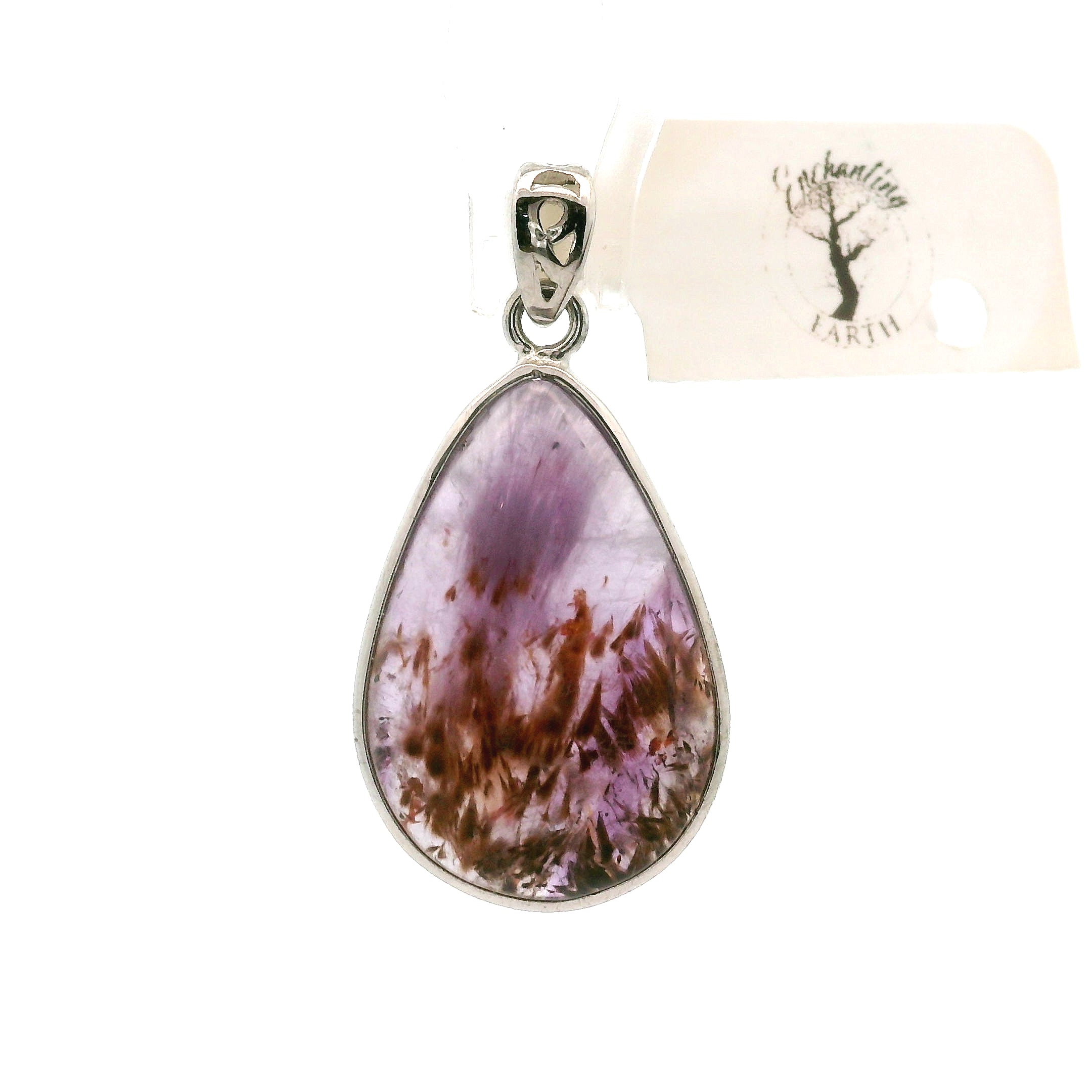 Deep Divine Auralite 23 Pendant .925 Silver for Intuition and Protection