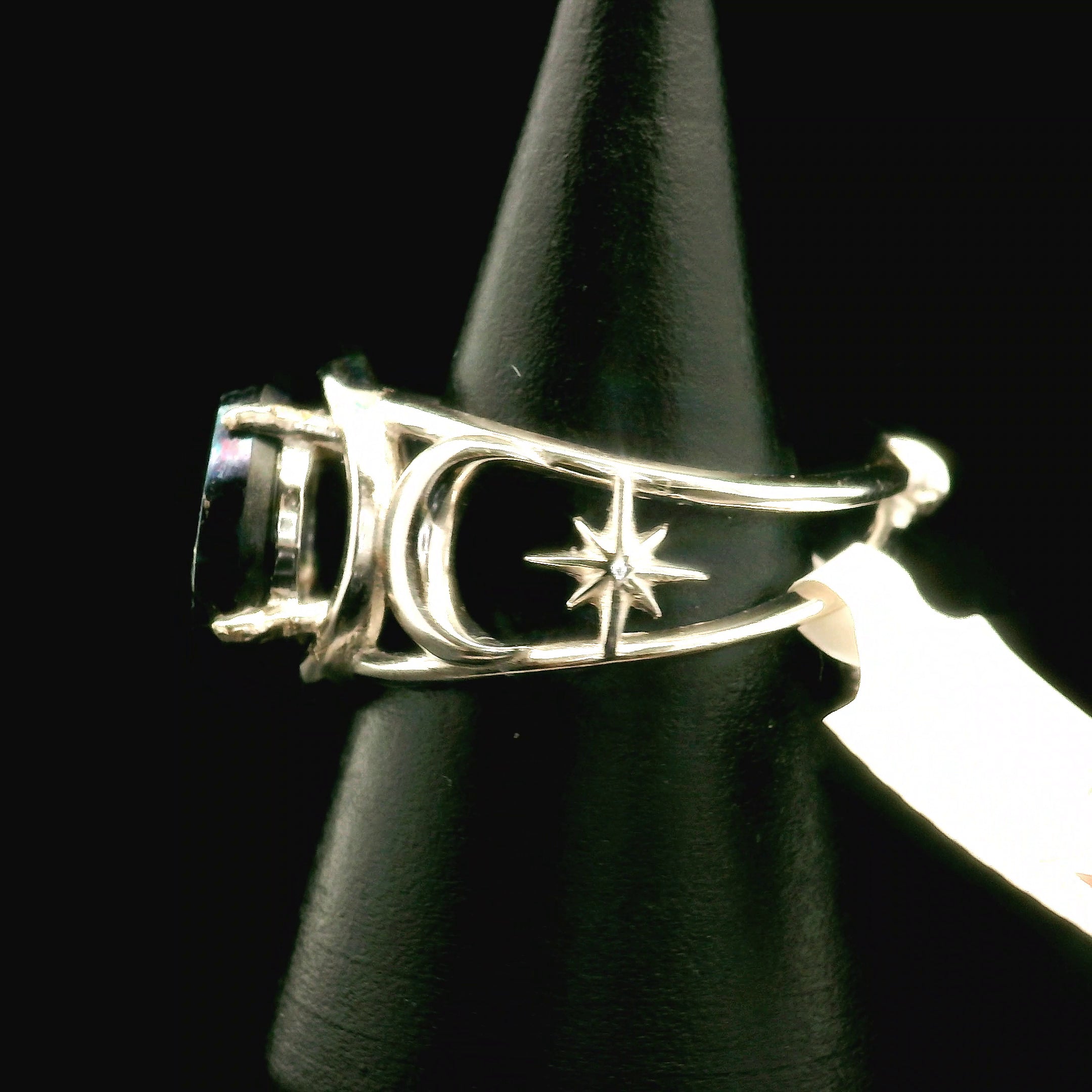 Covellite Cuff Ring .925 Silver for Access to Akashic Records