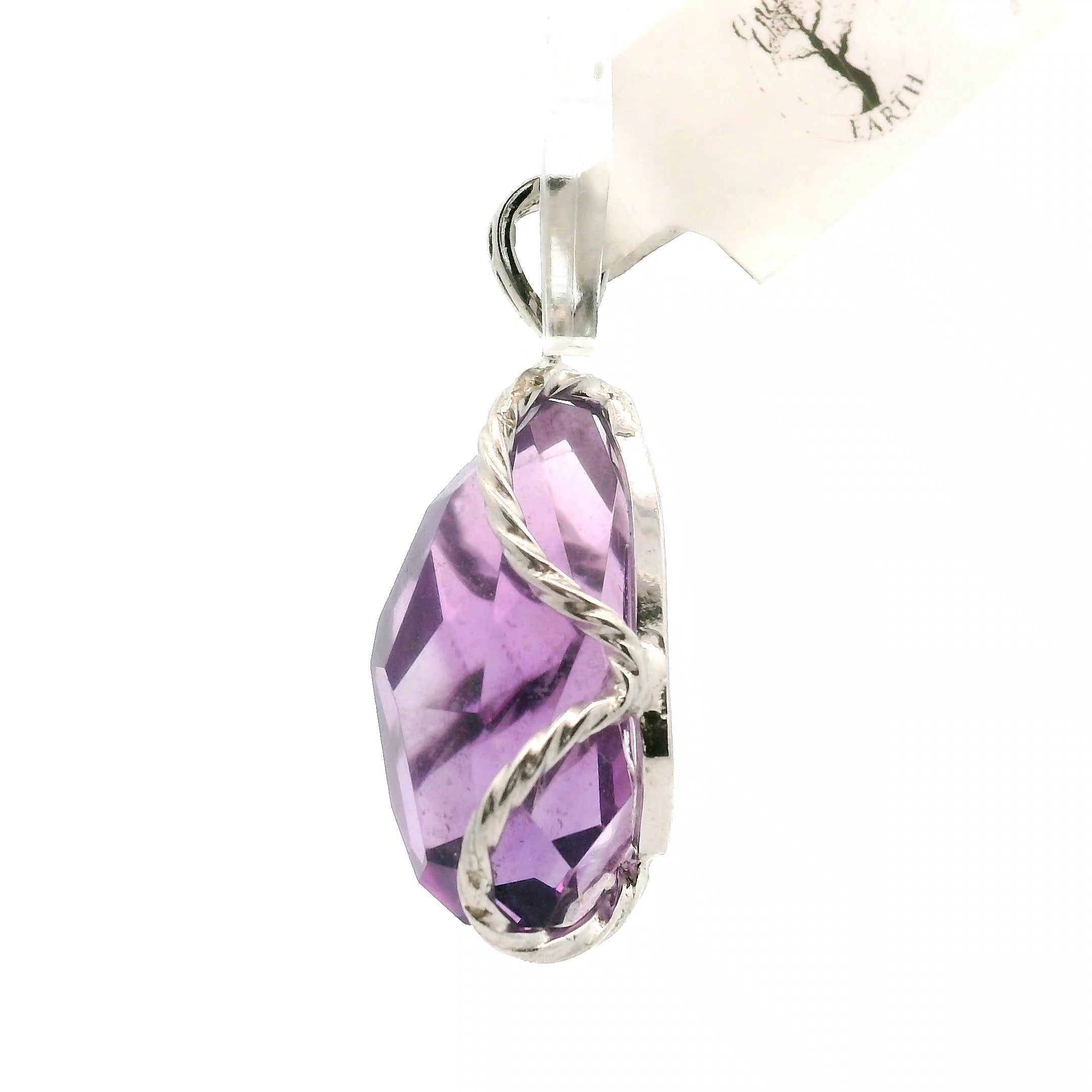 Amethyst Freeform Pendant .925 Silver for Enhancing your Intuitive Gifts