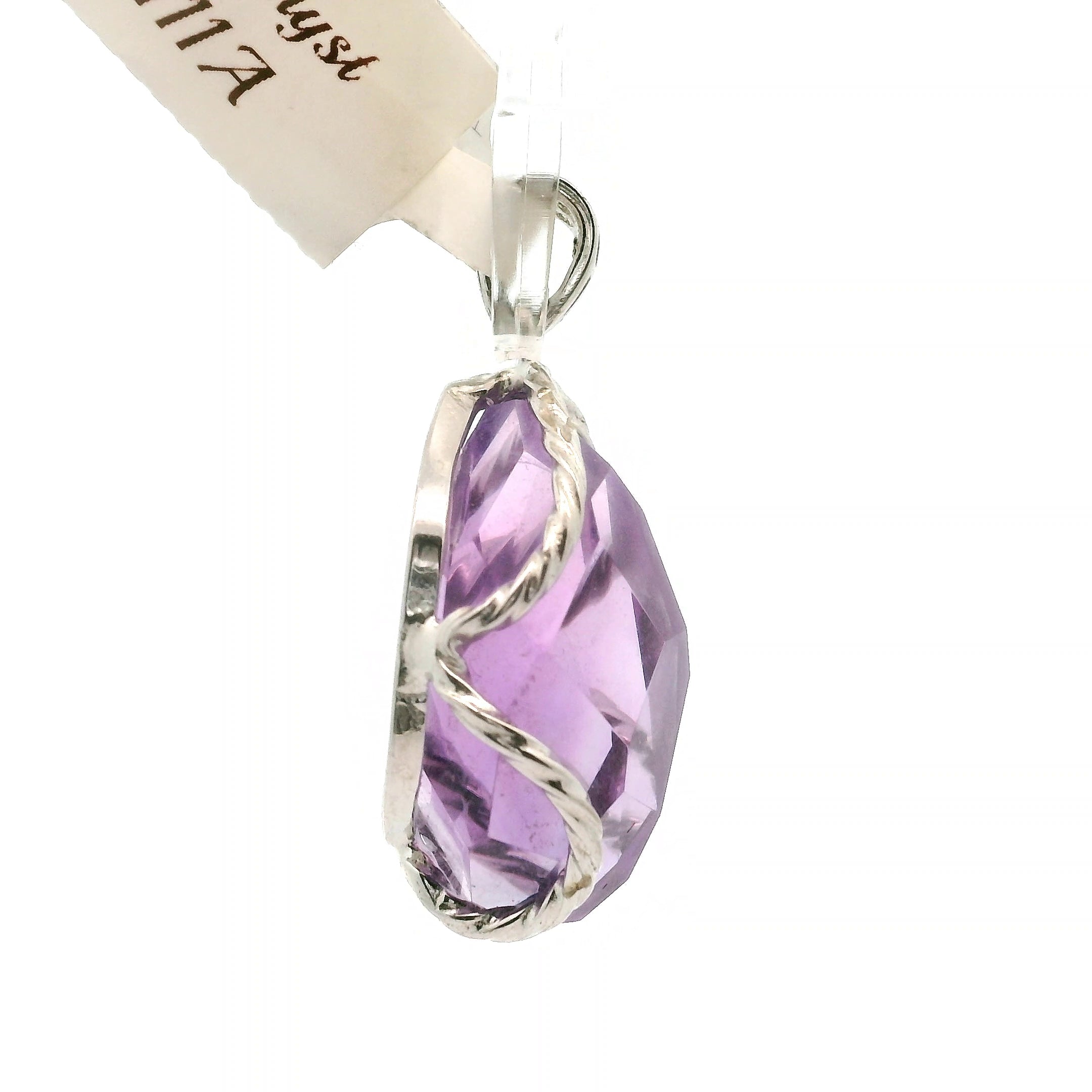 Amethyst Freeform Pendant .925 Silver for Enhancing your Intuitive Gifts