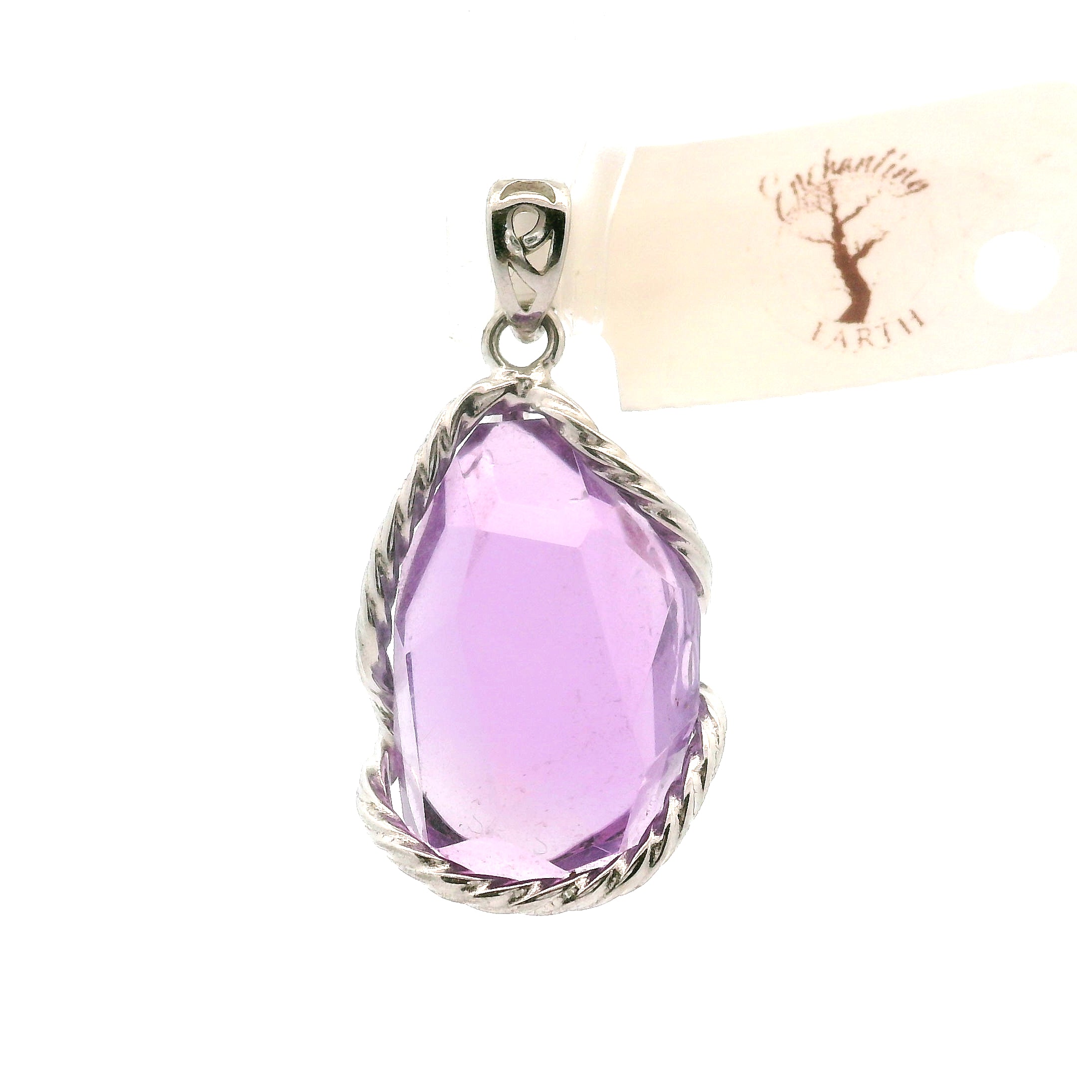 Amethyst Freeform Pendant .925 Silver for Enhancing your Intuitive Gifts