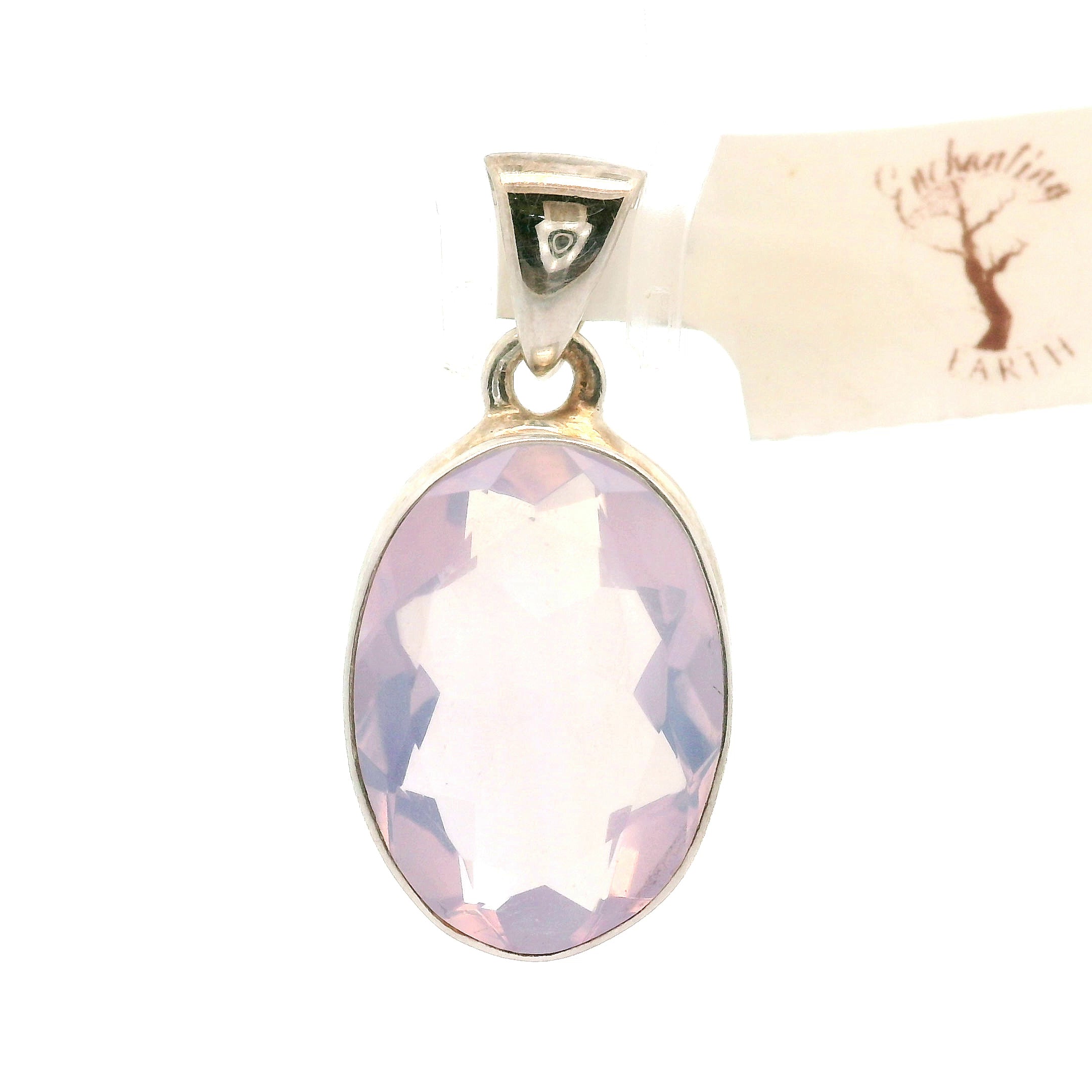 Lavender Moon Quartz Pendant .925 Silver for Angelic Wisdom